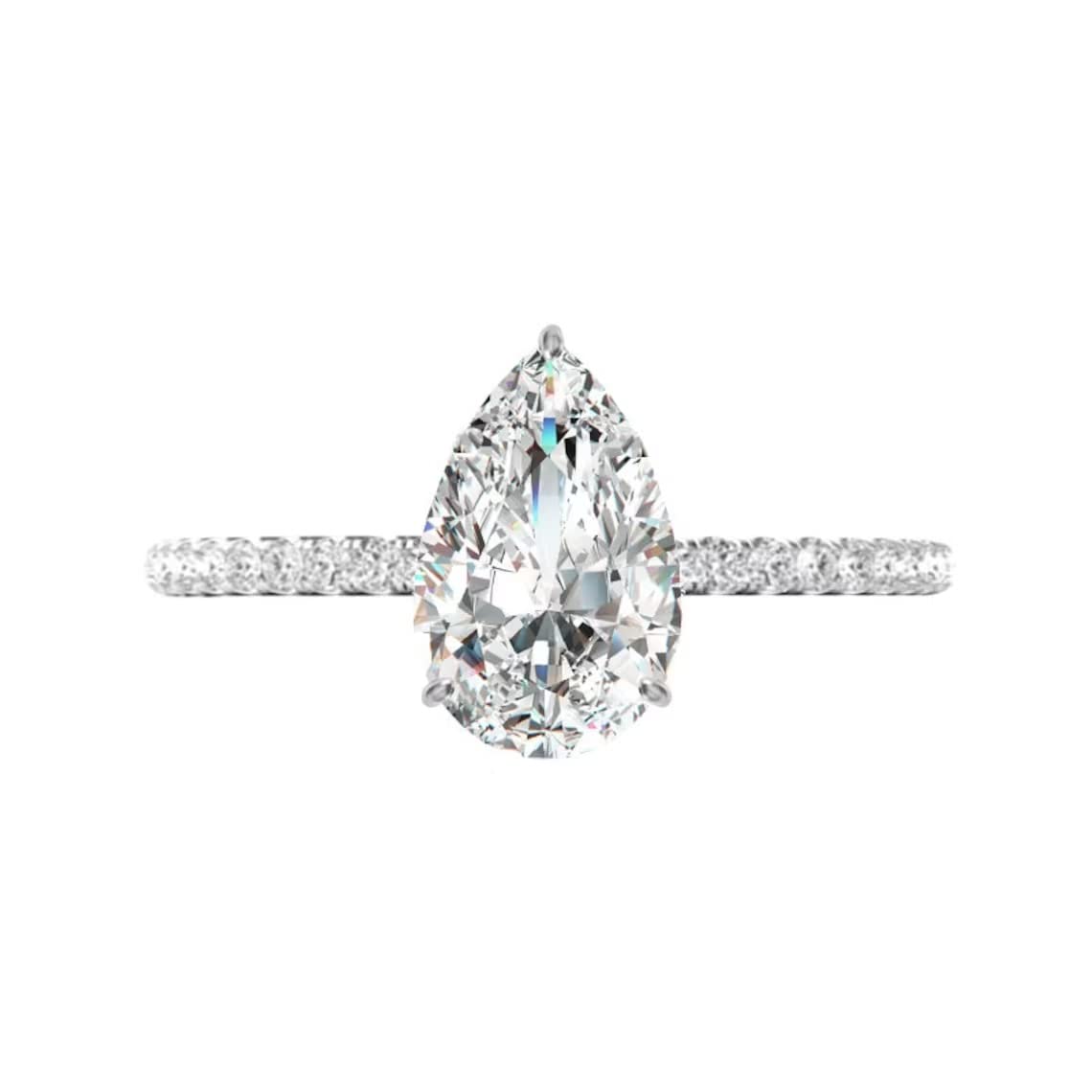 3 CT Pear Moissanite Engagement Ring Set - Vintage Halo Solitaire Wedding Band for Women, Anniversary Gift, Bridal Jewelry | Perfect for Proposals, Weddings & Special Occasions