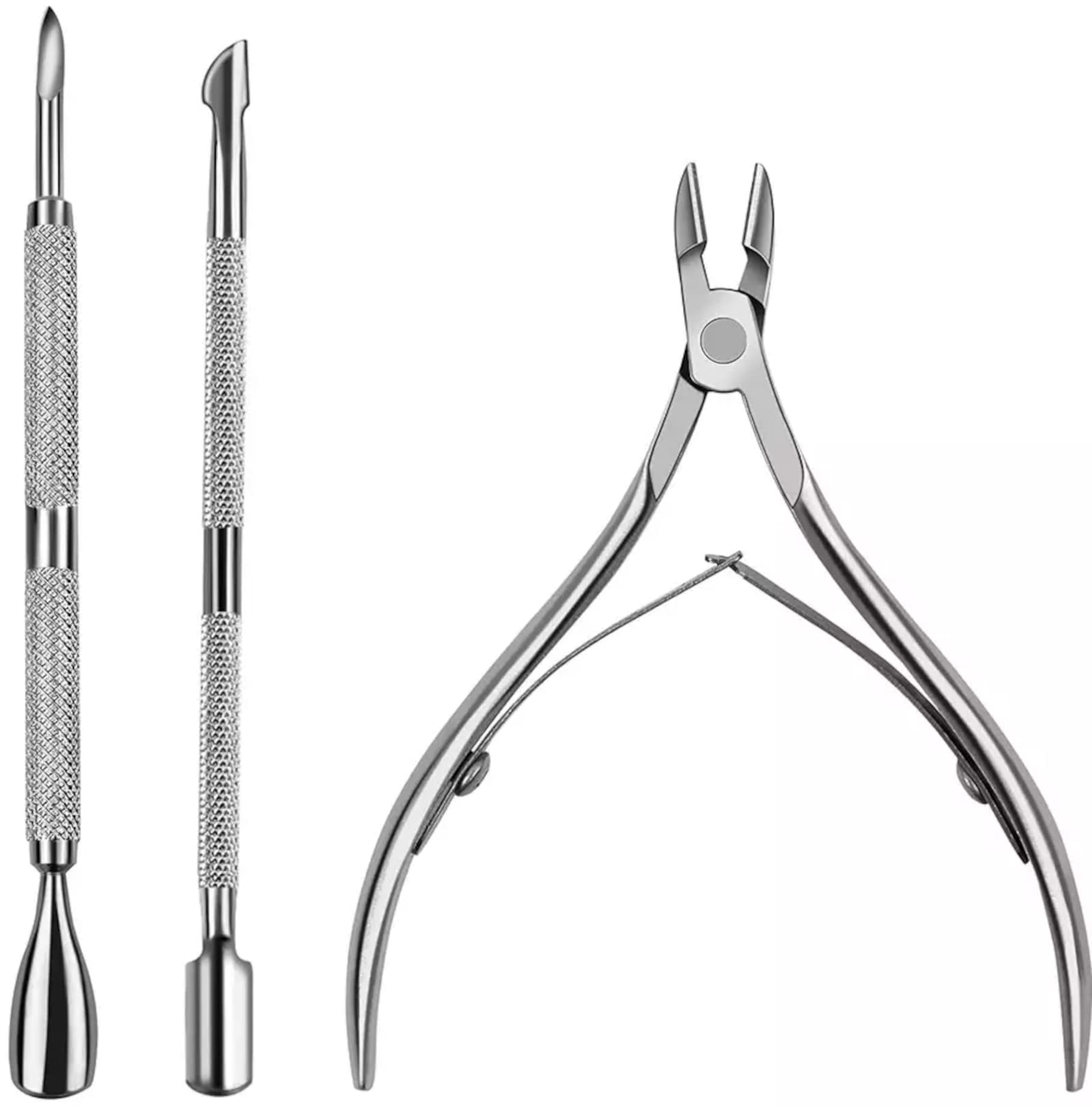 50-Piece Professional Stainless Steel Manicure & Pedicure Kit - 3-in-1 Nail Care Set with Cuticle Pusher & Scissors - Salon Quality Tools for Home & Travel Nail Care (Silver)