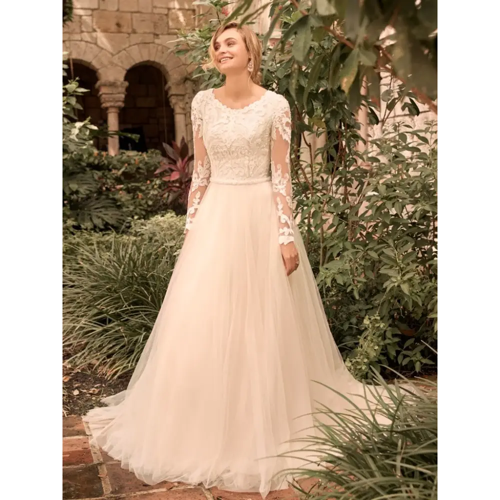 Ivory over Nude (gown with Nude Illusion) (pictured)