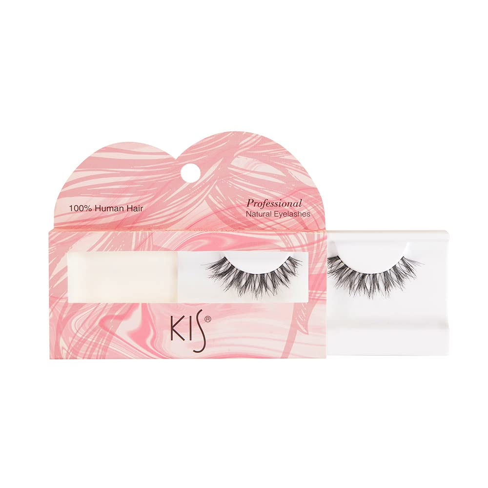 KIS Professional 100% Human Hair Blend Eyelashes - Handcrafted, Natural Look & Feel, Cruelty-Free, Tapered End - Perfect for Weddings, Parties & Everyday Glamour