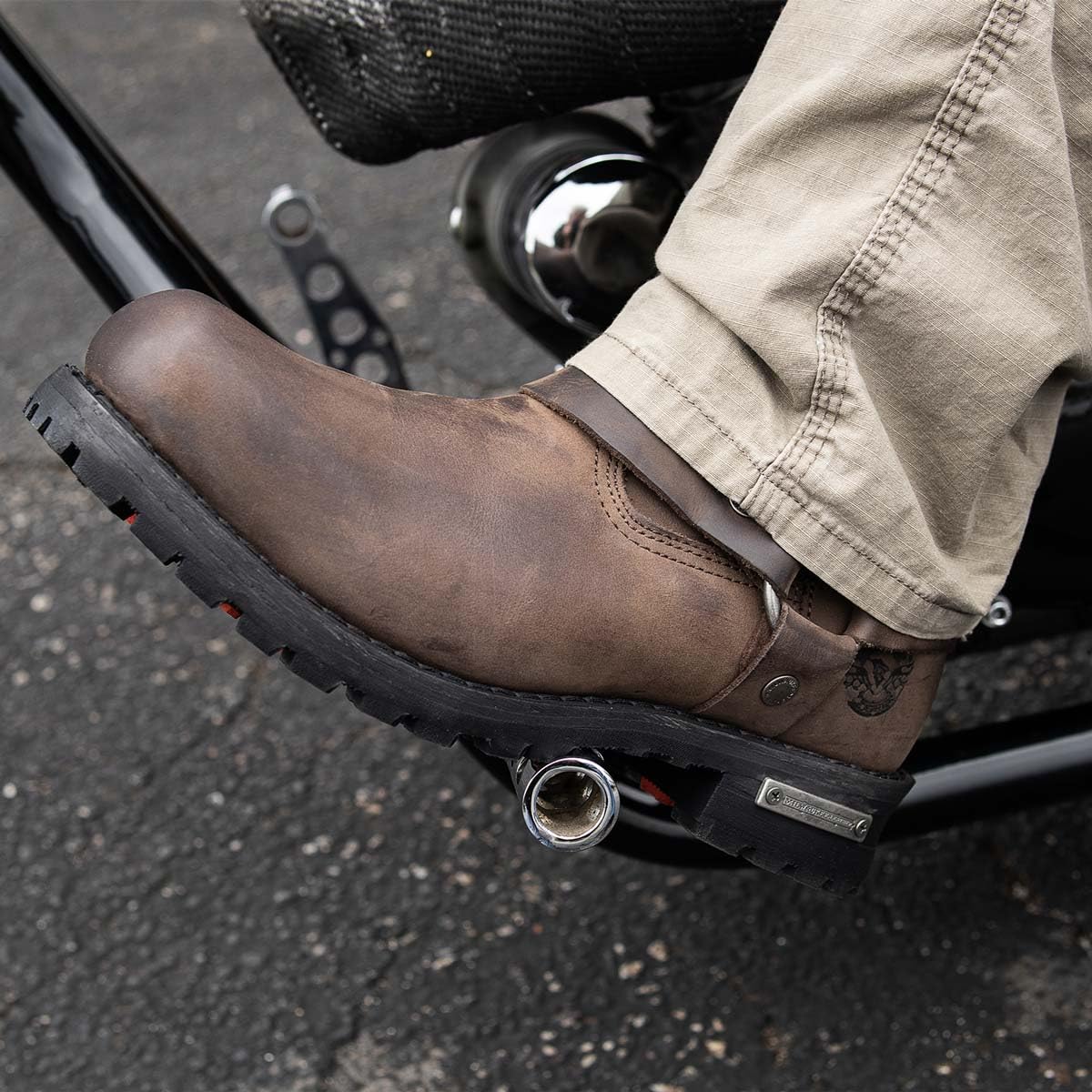 Milwaukee Leather Men's Classic 11-Inch Dark Brown Leather Harness Square Toe Motorcycle Boots - MBM9062-9.5 - Durable Riding Boots for Cruiser & Harley Bikers, Perfect for Long Rides & Motorcycle Events