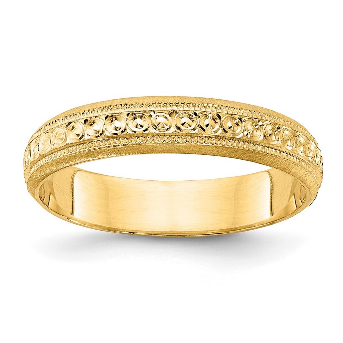 14K Gold Etched Wedding Band Ring for Women & Men - Rose, White & Yellow Gold Options - Various Sizes Available - Perfect for Anniversaries, Engagements & Special Occasions