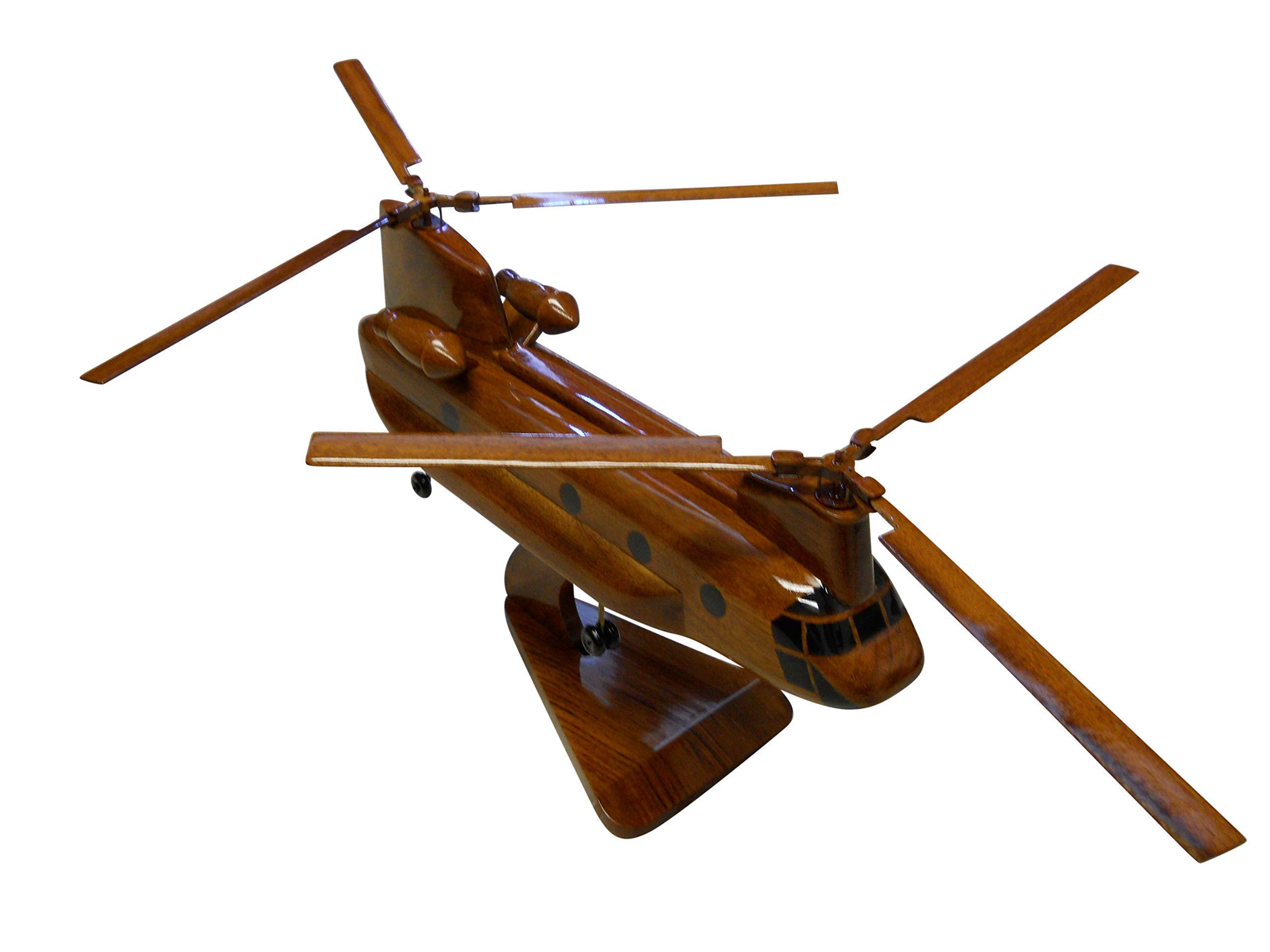 CH-47 Chinook Helicopter Mahogany Wood Desktop Model - Collectible Military Aircraft Replica for Office Decor, Aviation Enthusiasts & Gift Ideas