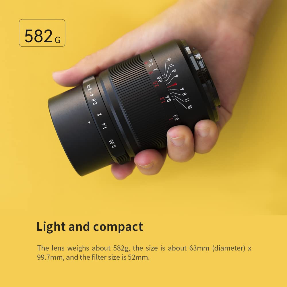 7artisans 25mm f/0.95 Large Aperture APS-C Prime Lens for Leica L Mount Mirrorless Cameras - Manual Focus Wide Angle Lens for Portrait, Street & Low Light Photography