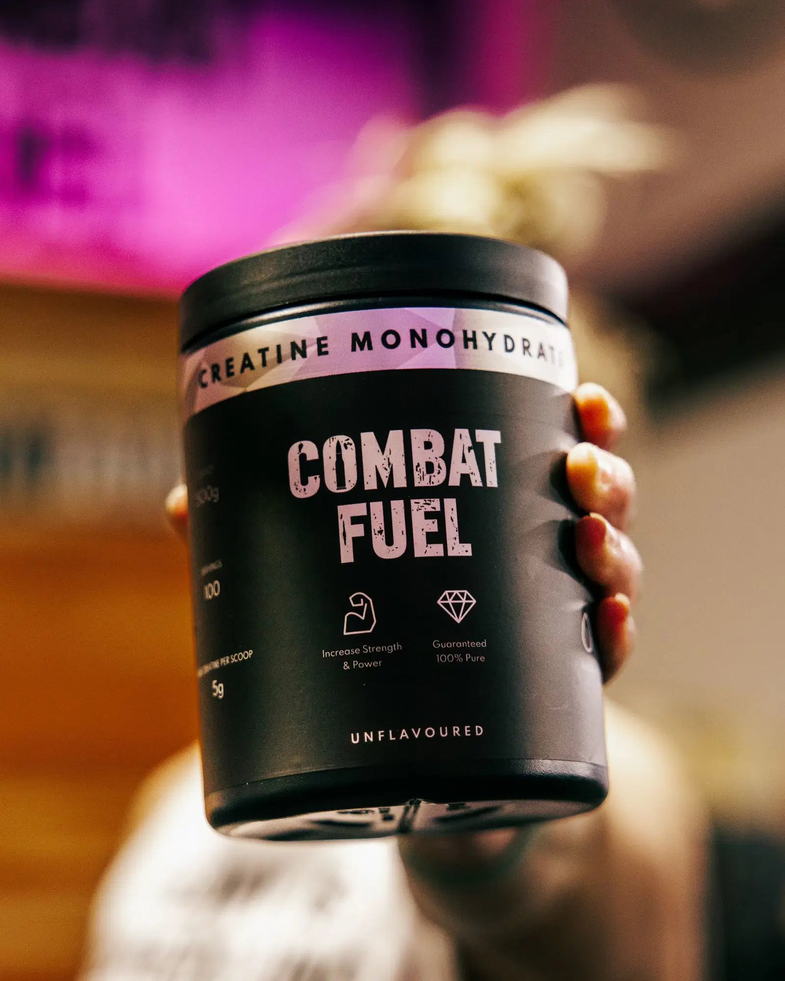 Combat Fuel Creatine Monohydrate Powder 500g - Pure Muscle Building Supplement for Athletes & Bodybuilders - Pre Workout & Post Recovery