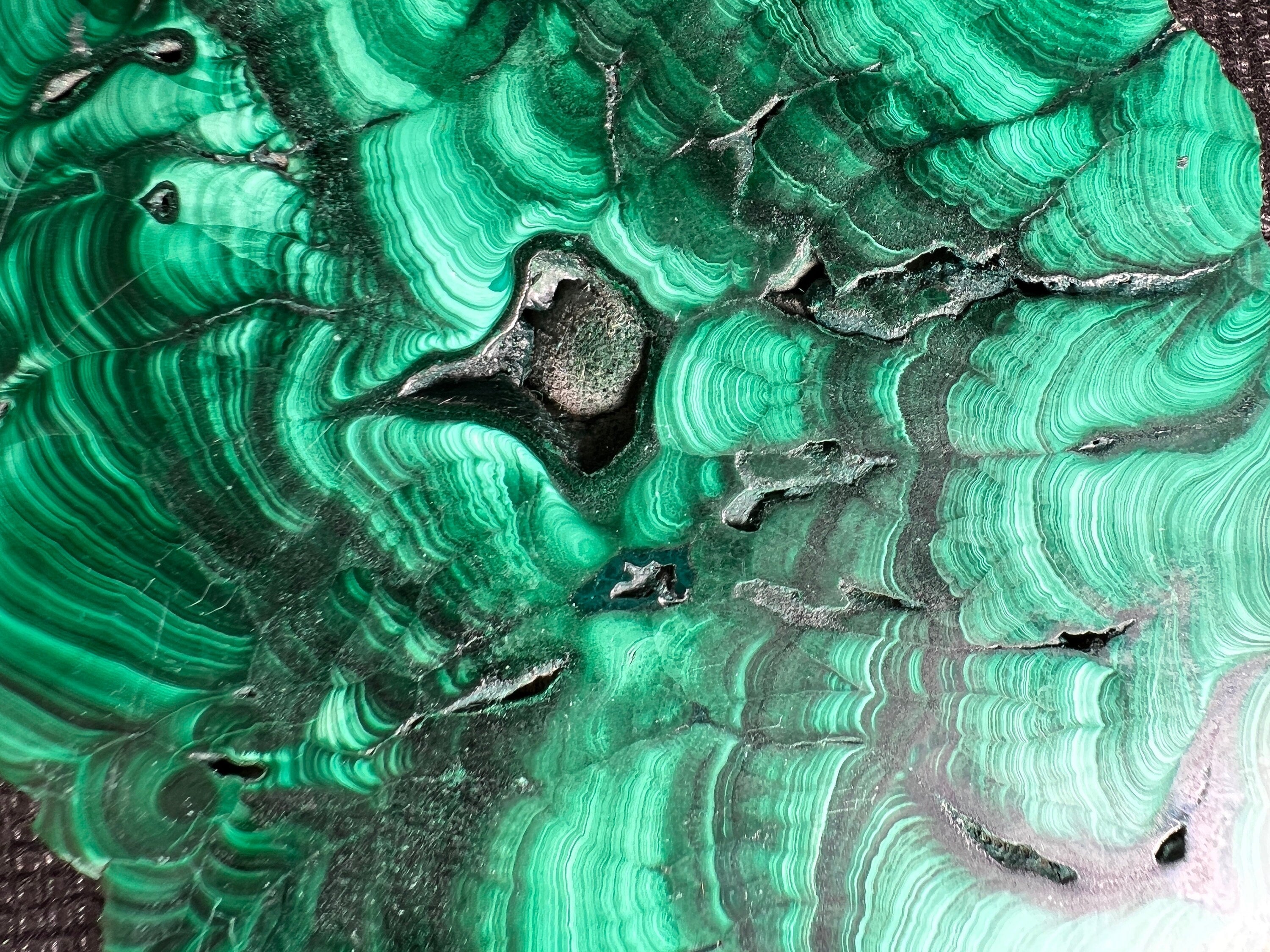 Natural Green Malachite Crystal Slab - Premium Stone for Jewelry Making, Unique Handcrafted Gift, Elegant Home Decor (50421) | Perfect for DIY Crafts, Meditation Spaces & Luxury Interior Design