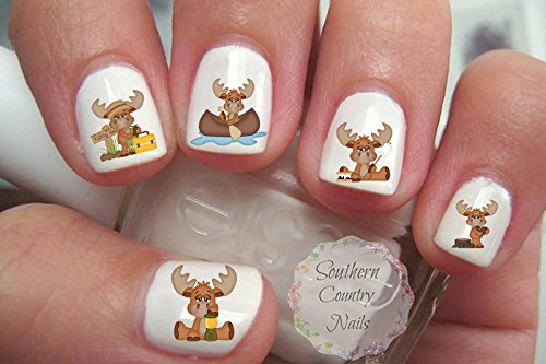 Premium Moose Nail Decals - Waterproof Nail Art Stickers for Outdoor Enthusiasts - Perfect for Camping, Hiking and Nature Lovers