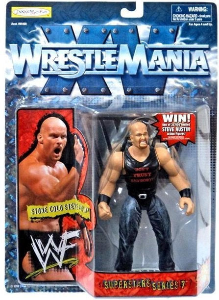 1999 WWF Jakks Pacific Superstars Series 7 Stone Cold Steve Austin Wrestling Action Figure - Collectible Toy for WWE Fans & Nostalgic Gift for Wrestling Enthusiasts - Perfect for Display, Play, and Memorabilia Collection