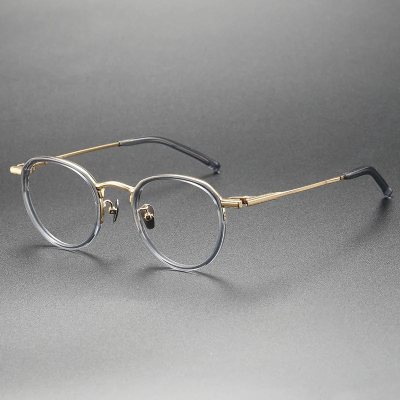 Stylish Aimee Unisex Full Rim Oval Titanium Acetate Eyeglasses Frame 1343 - Lightweight & Durable for Work, Reading & Everyday Wear
