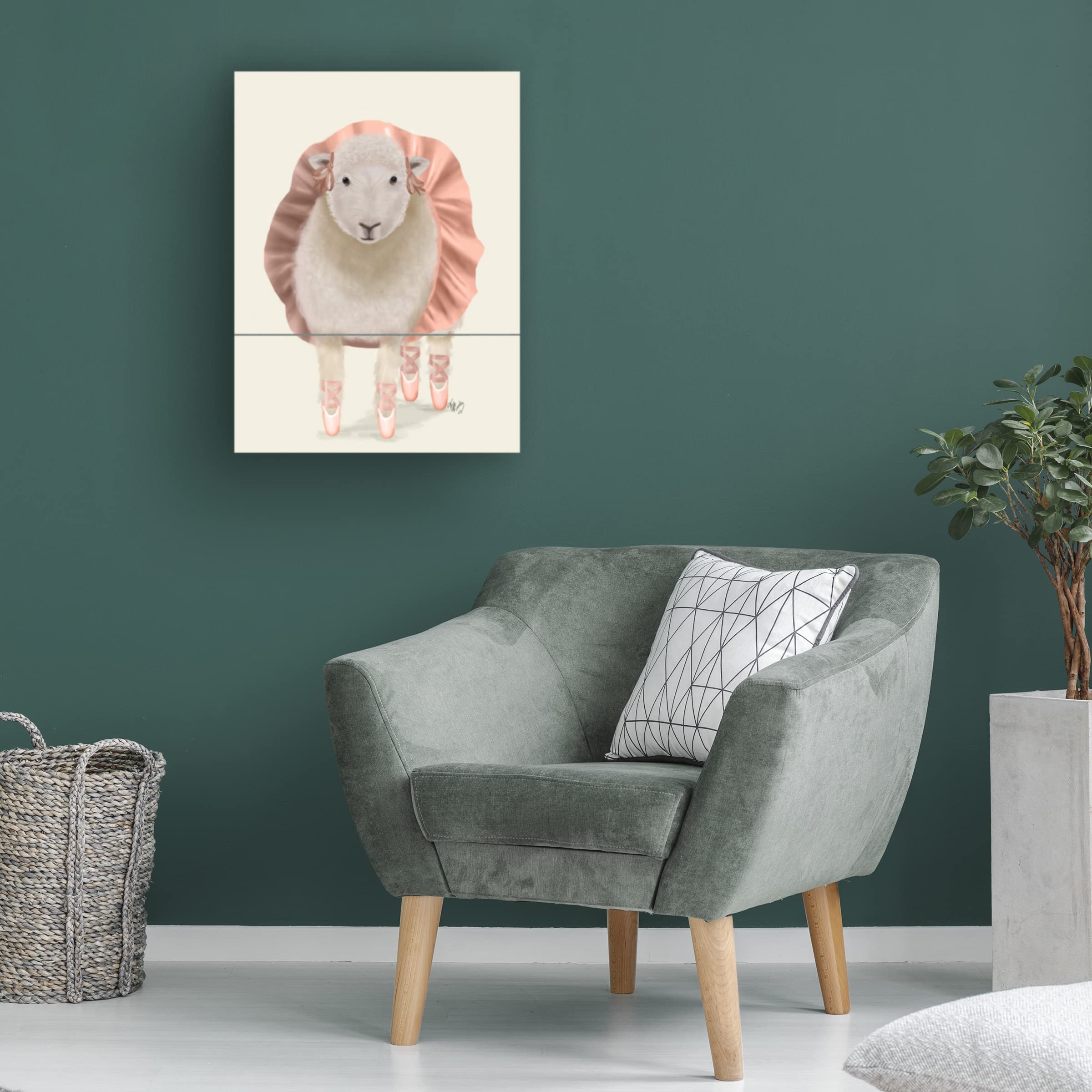 Fab Funky 'Ballet Sheep 1' Canvas Wall Art Print - Modern Home Decor for Living Room, Bedroom & Office | Trademark Fine Art Collection