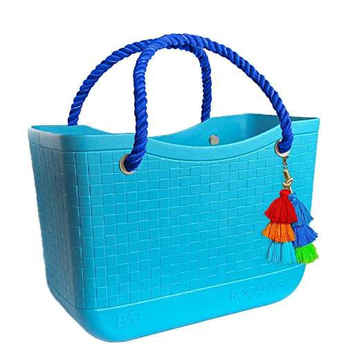 BuildABagg Large Open Rubber Tote Bag - Waterproof & Sandproof Washable Beach Bag for Women & Men, Durable Outdoor Tote for Gym, Pool, Sports, Travel & Picnic | Perfect for Beach Days, Workouts & Summer Activities