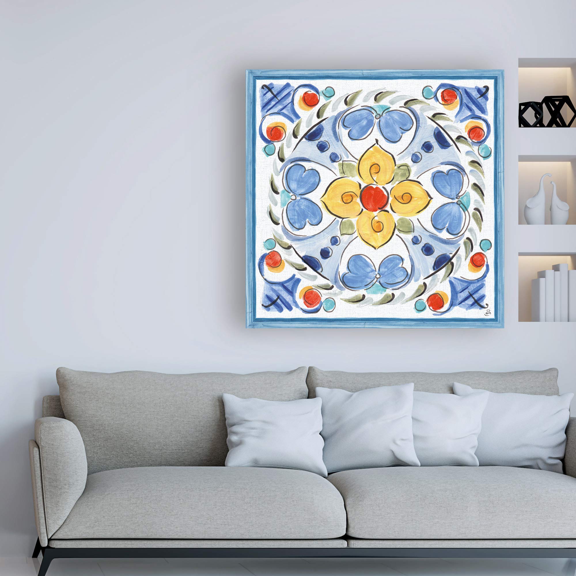 Trademark Fine Art - Morning Bloom VIII by Daphne Brissonnet - 18x18 Inch Wall Art - Floral Canvas Painting for Living Room, Bedroom & Office Decor