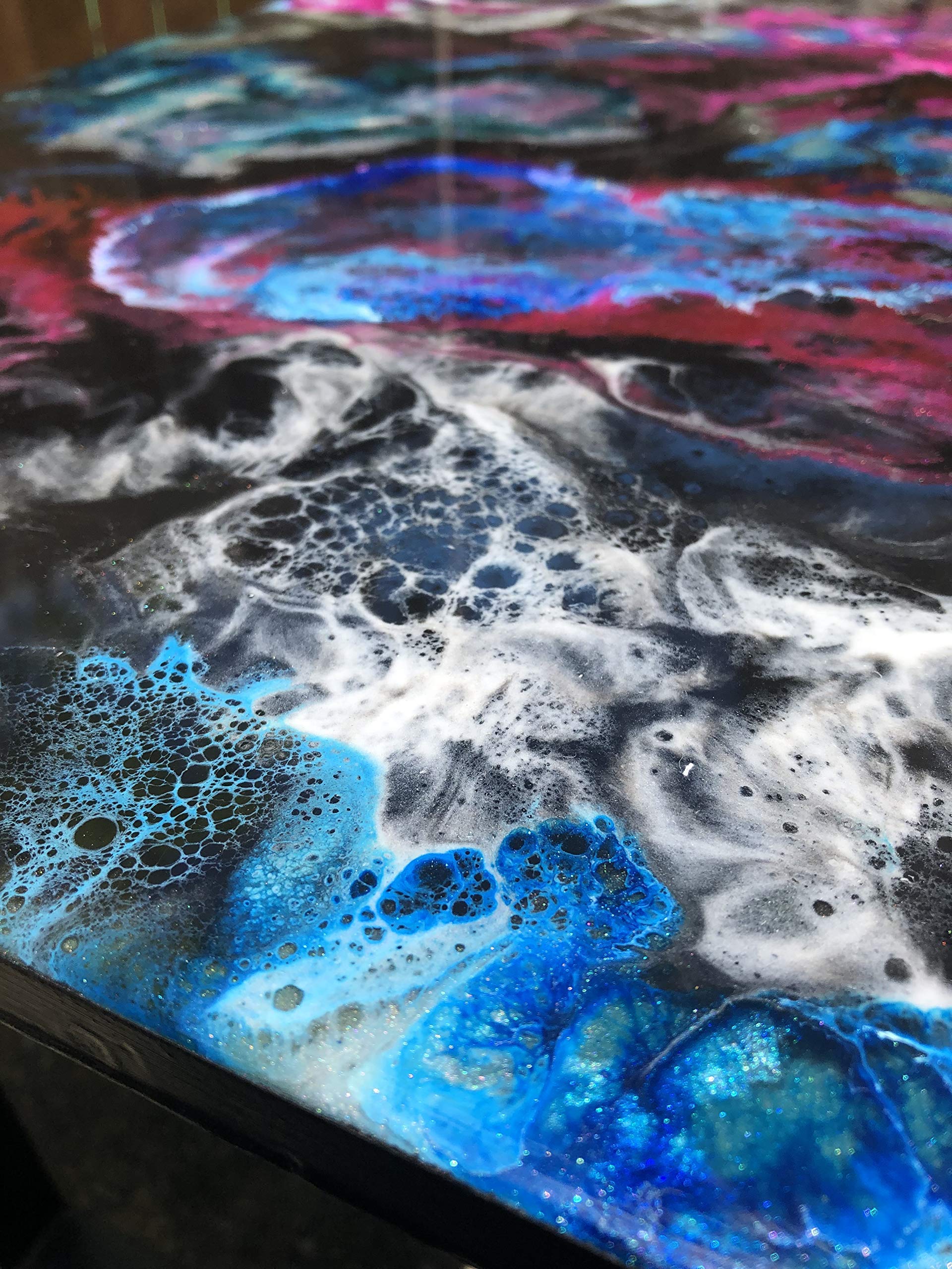 Handmade Recycled Coffee Table - Functional Abstract Art Painting Furniture for Living Room, Patio & Outdoor Decor | Unique Statement Piece for Home & Garden