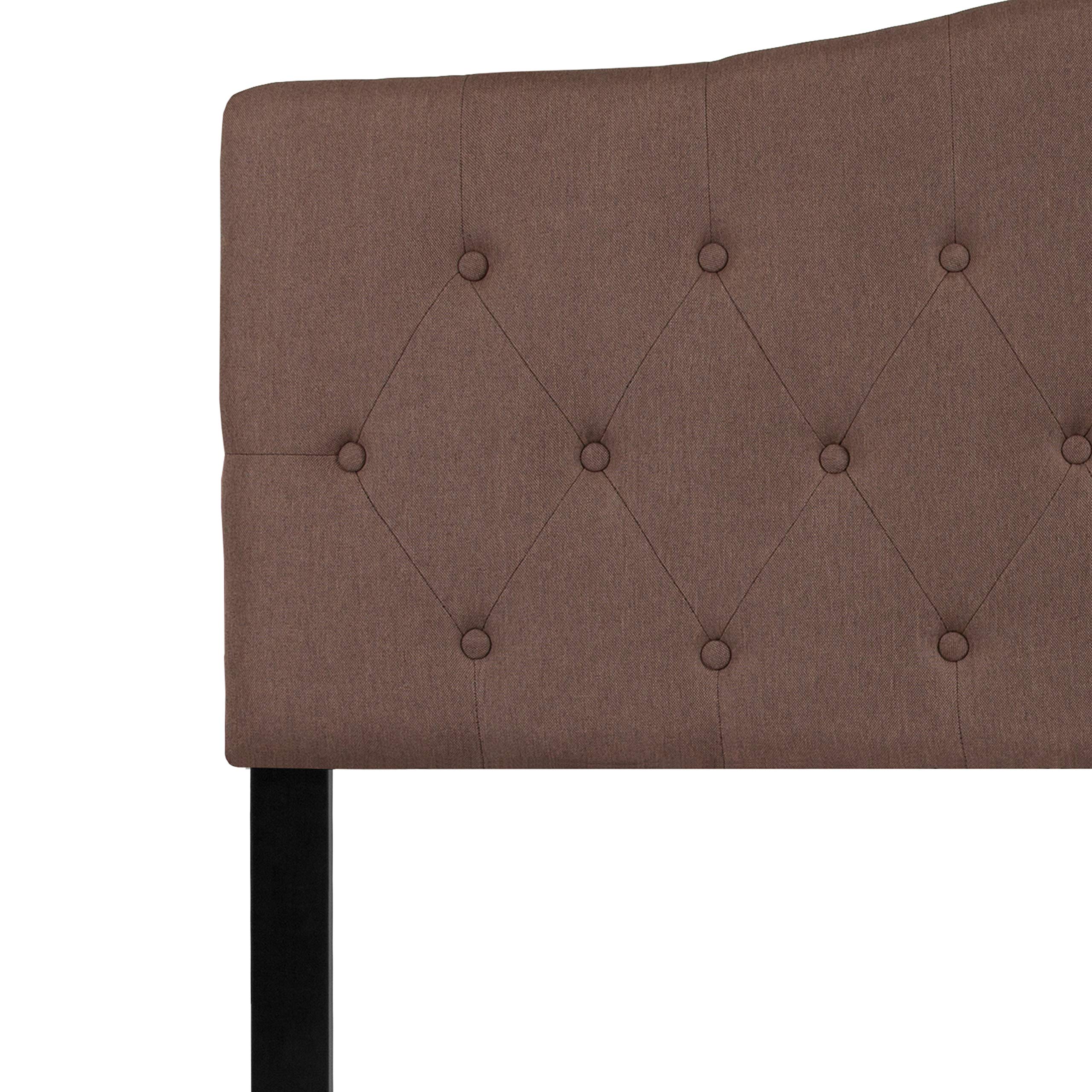 Tufted Upholstered Queen Size Headboard in Soft Camel Fabric - Elegant Bedroom Decor for Master Bedroom & Guest Room