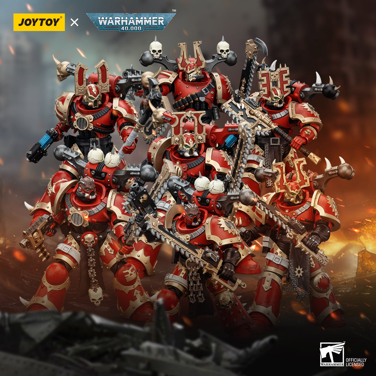 JOYTOY 1/18 Scale Warhammer 40K World Eaters Khorne Berzerker Action Figure - Collectible Miniature for Tabletop Gaming & Display