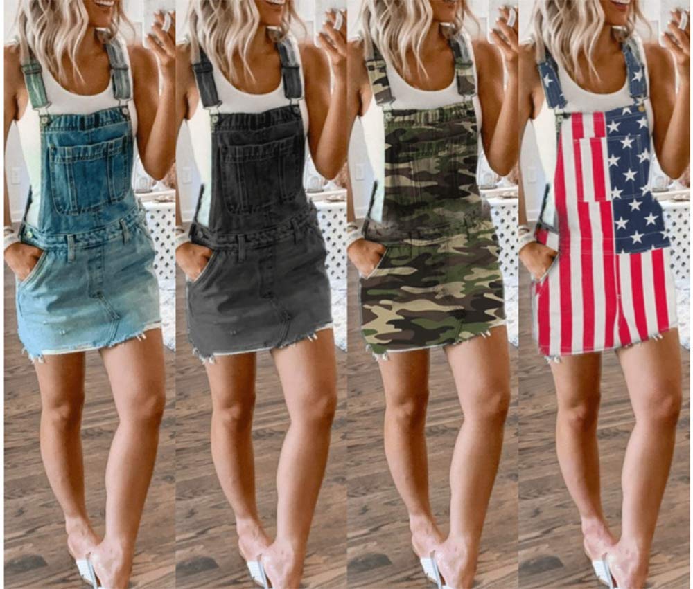 Women's Denim Dungaree Dress Jumpsuit - Casual Overalls Romper with Pockets | Perfect for Spring Outfits, Streetwear Fashion & Weekend Brunch