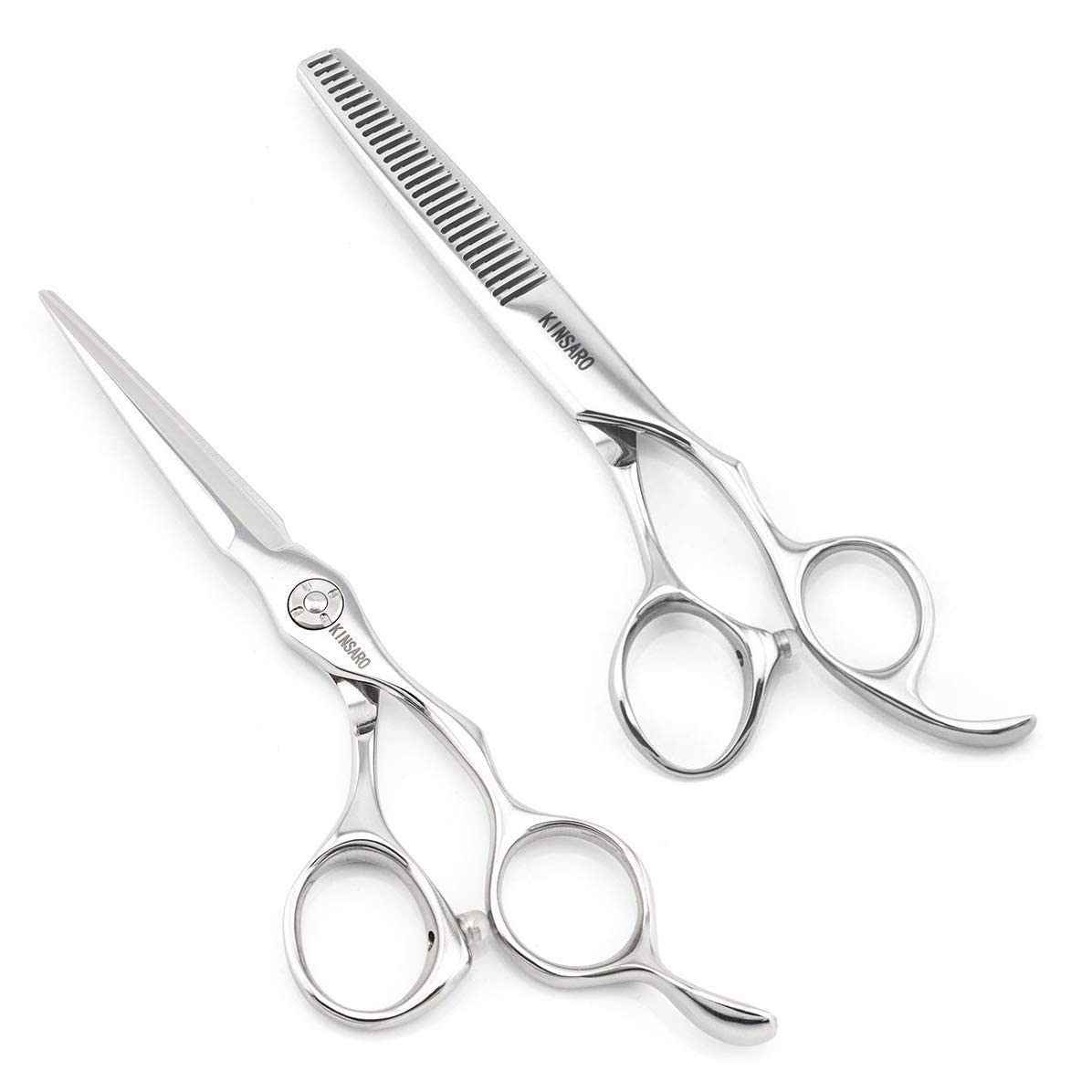 Kinsaro Professional 5.5 Inch Hair Cutting Scissors & Thinning Shears Set - Barber Styling Shears for Precision Haircuts, Trimming, and Texturizing - Perfect for Salon Professionals and Home Hair Care