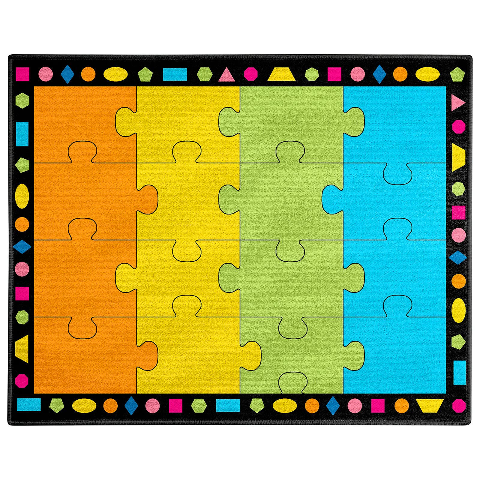 Booooom Jackson Elementary Classroom Rug - 16 Seat Kids Carpet 6'5