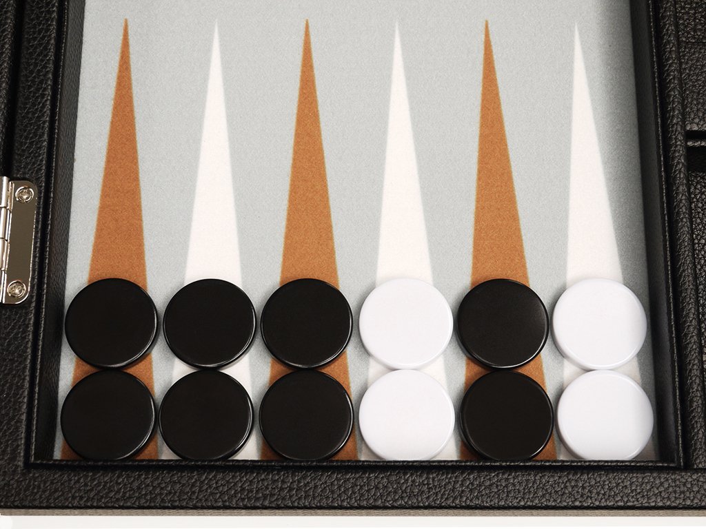 Premium 13-inch Backgammon Set - Portable Travel Size with Black Board & White/Rum Points - Perfect for Family Game Nights, Beach Trips and Casino-Themed Parties