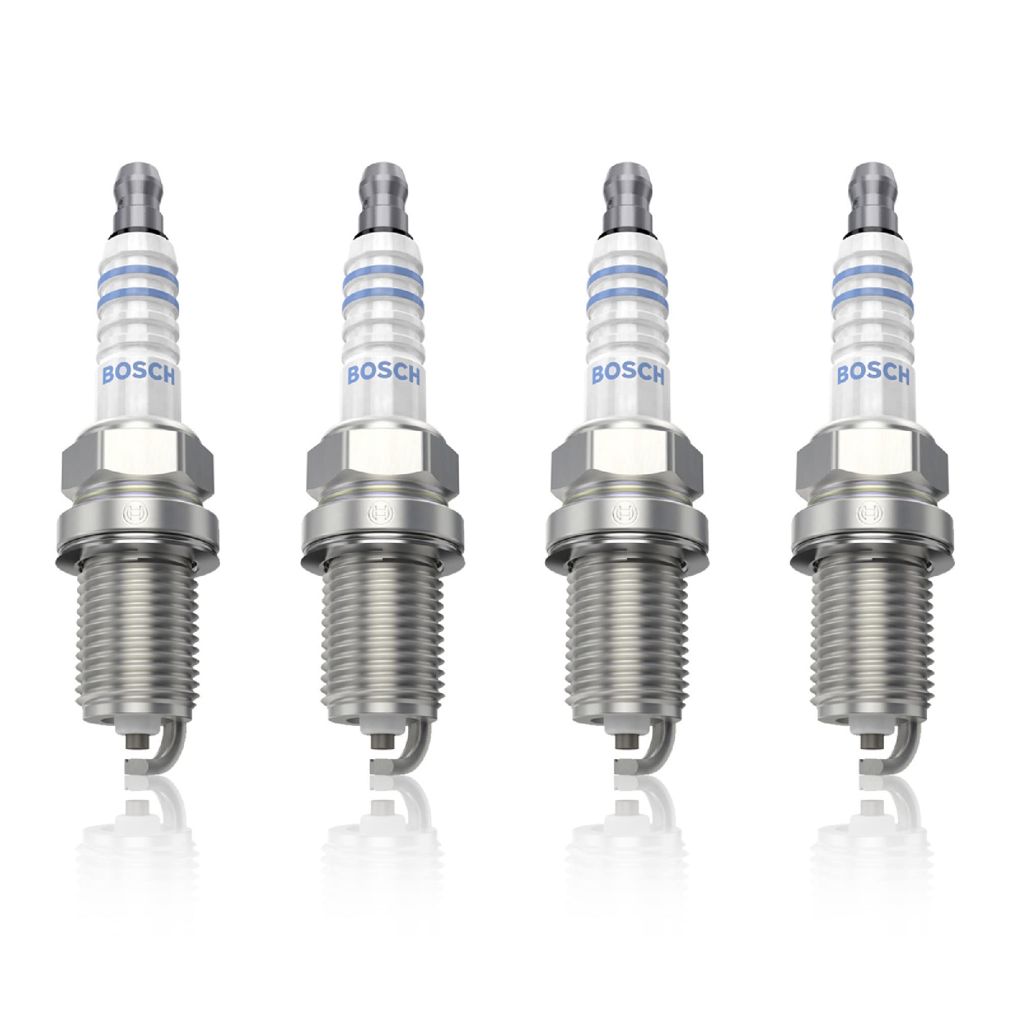 Bosch FR7DC+ (+8) Nickel Spark Plugs - Set of 4 for Improved Engine Performance & Fuel Efficiency - Perfect for Cars, Trucks & SUVs