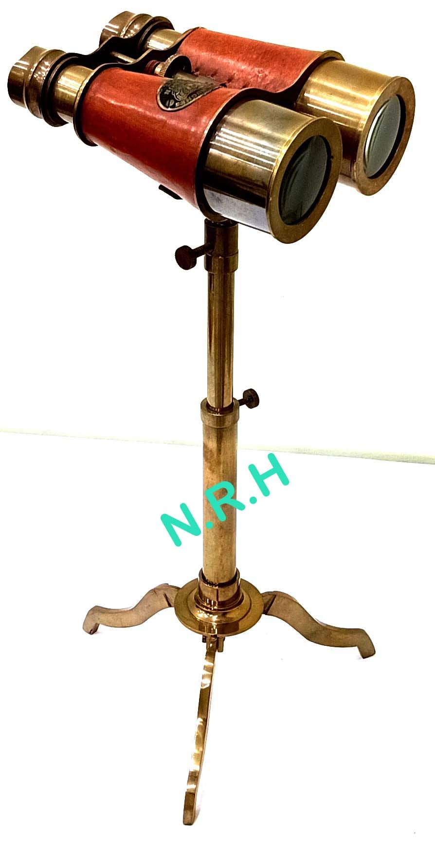 Vintage Brass Binoculars with Tripod Stand - Antique Style Binoculars for Bird Watching, Theater, and Home Office Decor