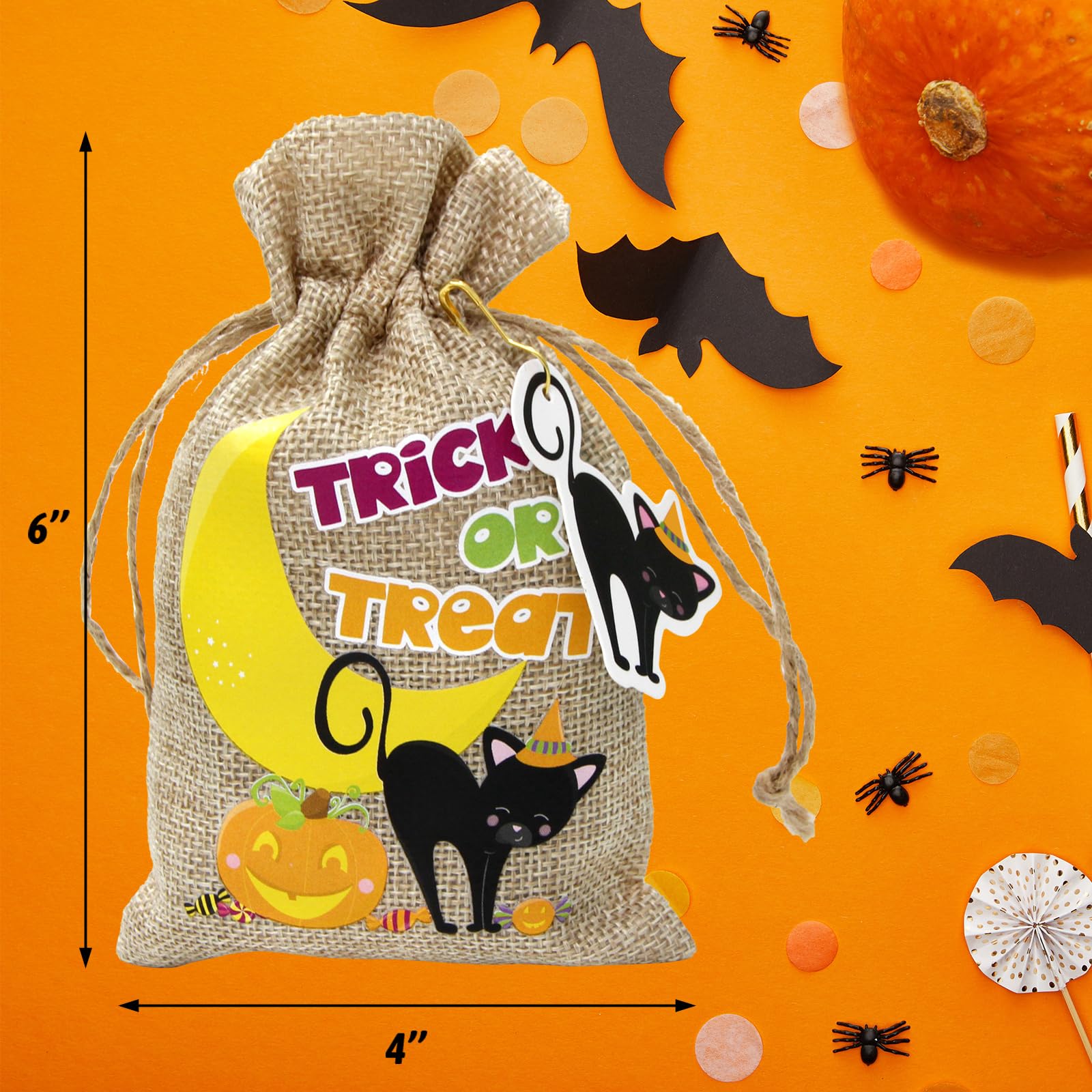 Halloween Burlap Candy Bags 24PCS - 4