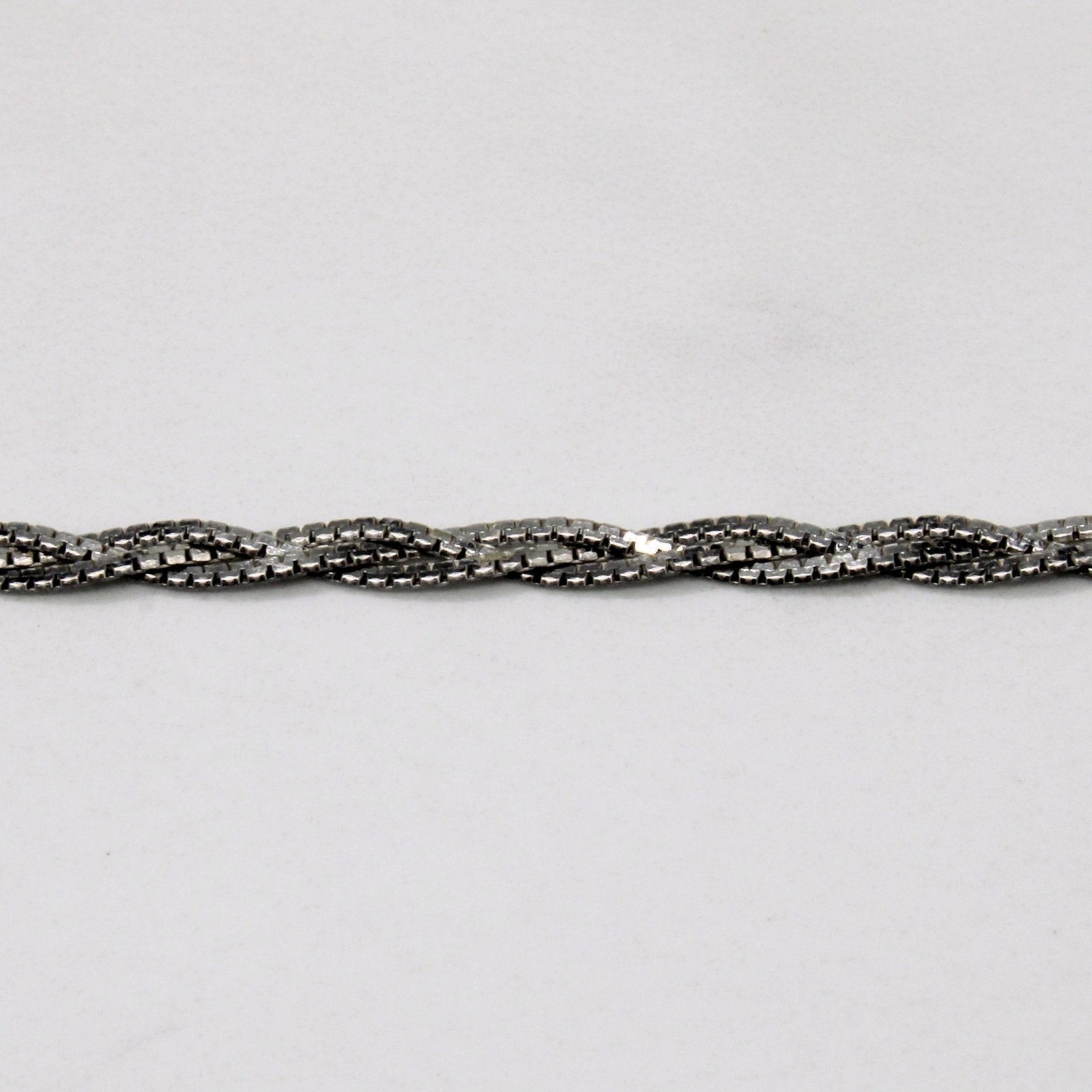 10K White Gold Woven Link Bracelet for Women - 7.5 Inch Adjustable Luxury Jewelry Gift for Anniversary, Birthday & Special Occasions