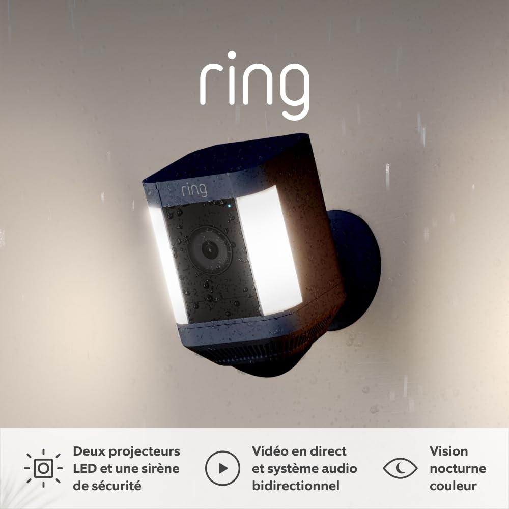 Ring Spotlight Cam Plus Battery - Wireless Outdoor Security Camera with 1080p HD Video, Two-Way Audio, LED Spotlights | Free 30-Day Ring Home Trial | Ideal for Home Security, Backyard Monitoring & Nighttime Surveillance