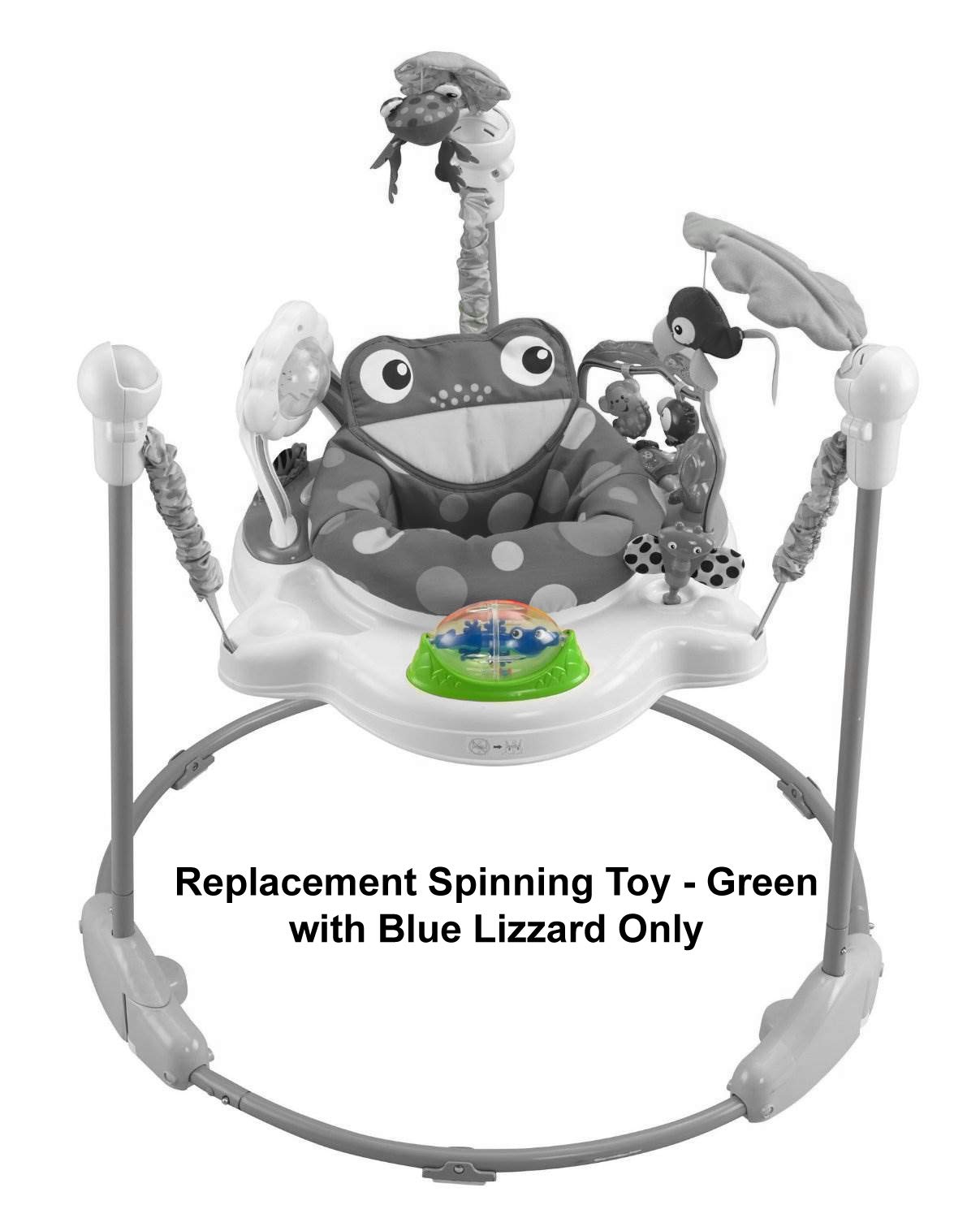 Fisher-Price Rainforest Jumperoo Replacement Spinning Toy - Green with Blue Lizard for K6070 Baby Bouncer | Durable Replacement Part for Infant Activity Center | Perfect for Playtime & Developmental Fun