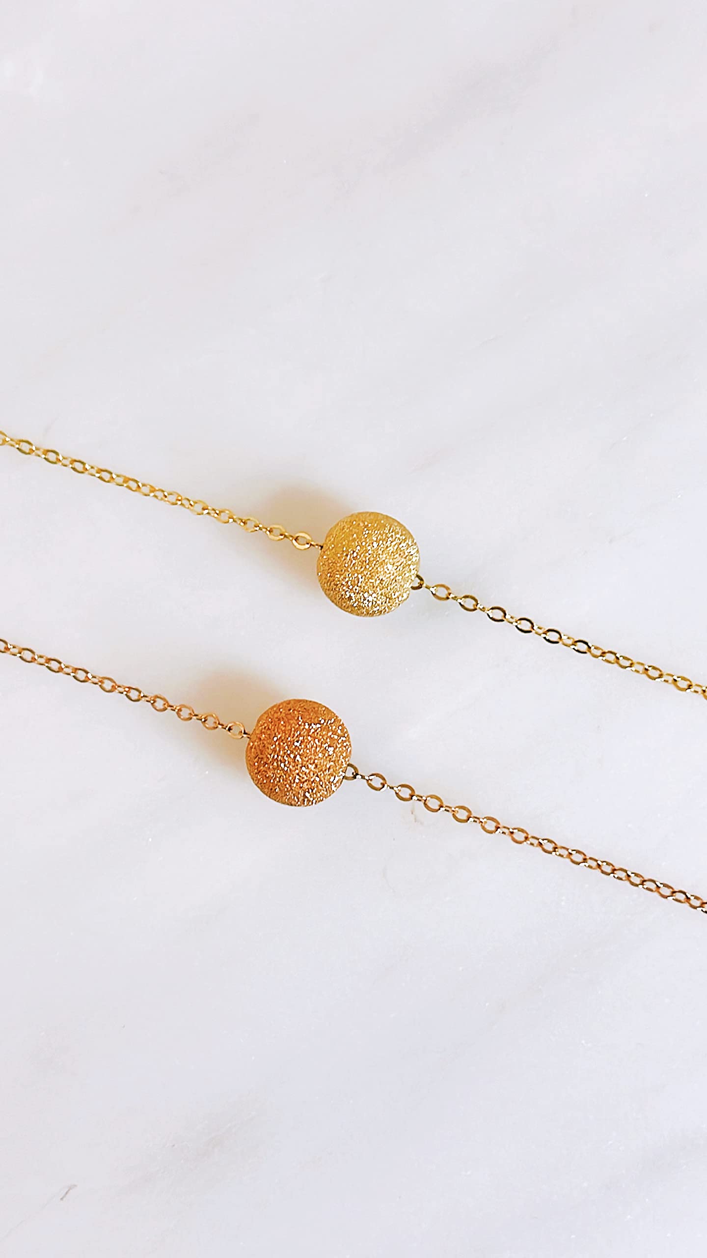 Rose Gold Stardust Necklace & Minimalist Gold Layering Necklace Set - Dainty Silver Ball Pendant Jewelry for Women, Perfect Bridesmaid Gift for Weddings, Anniversaries & Everyday Elegance