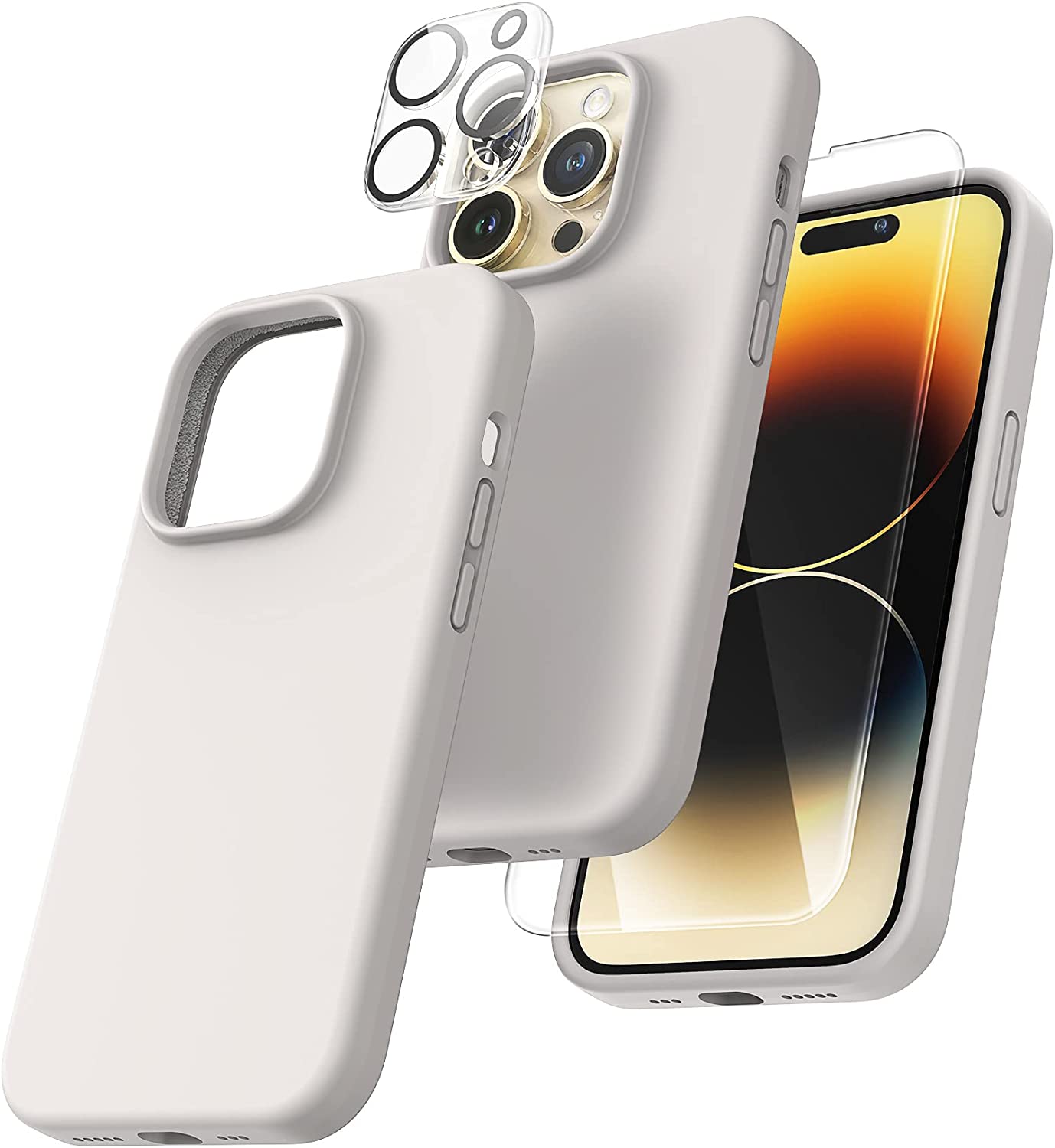 iPhone 14 Pro Case with 2 Pack Screen Protector & Lens Protector - Shockproof Heavy Duty Cover for iPhone 14 Pro - Deep Purple - Perfect for Outdoor Activities, Travel & Daily Protection