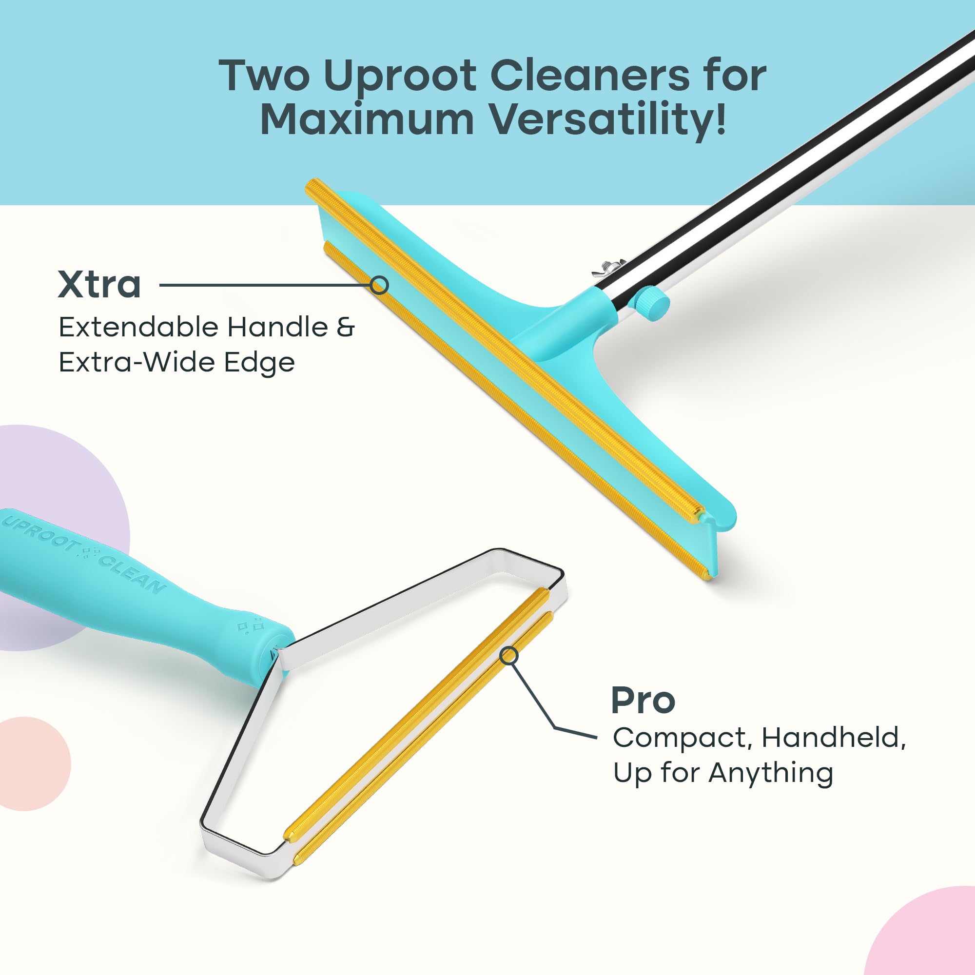 Uproot Cleaner Pro Pet Hair Remover - Carpet Rake Tool for Cat & Dog Fur - Perfect for Carpets, Rugs & Car Trunks