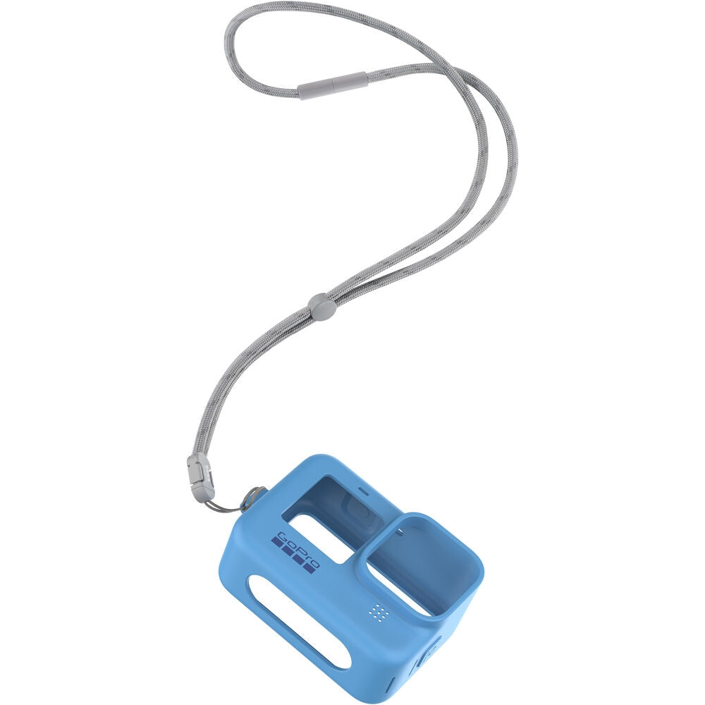 GoPro Sleeve & Lanyard for HERO9/HERO10 - Protective Case with Wrist Strap (Blue) - Perfect for Outdoor Adventures, Travel & Action Sports