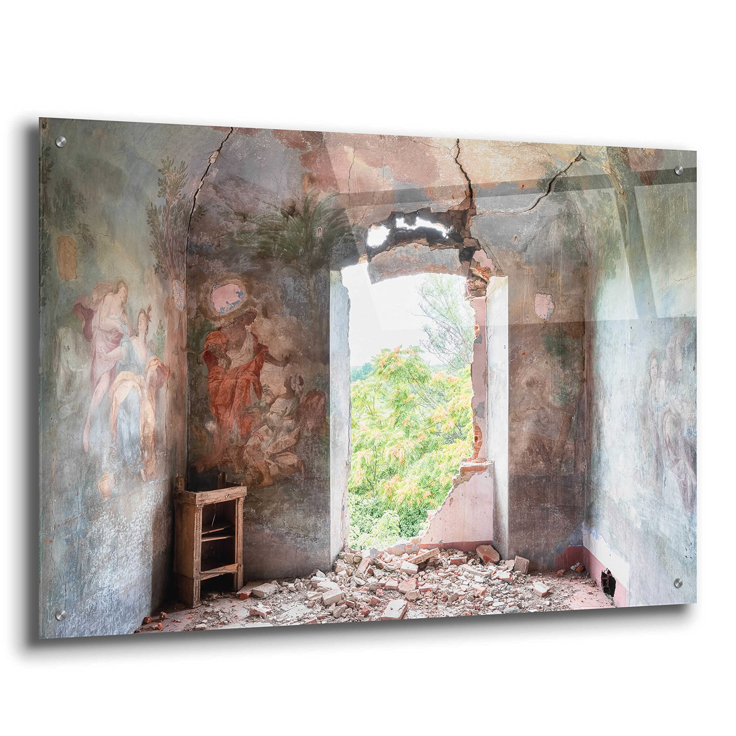 Roman Robroek 'Crack in The Wall' Acrylic Glass Wall Art - 36x24 Inches Modern Abstract Painting for Living Room, Bedroom & Office Decor