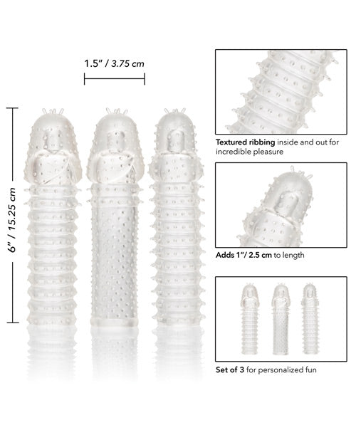 3 Piece Clear Textured 6 Inch Extension Kit - Perfect for Hair Styling, Braiding & Extensions