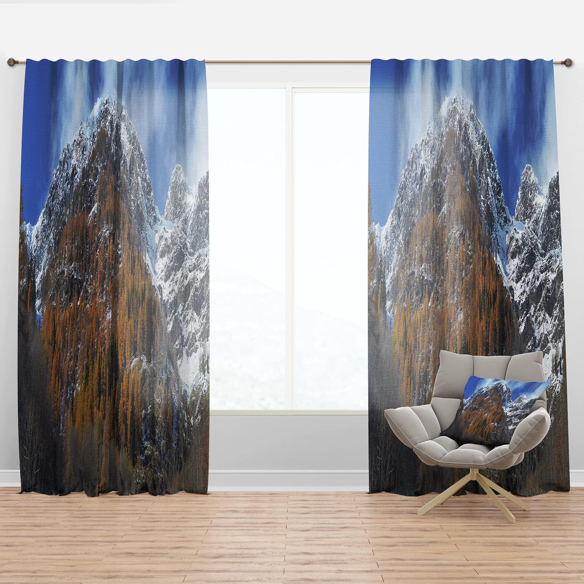 DesignQ Thermal Insulated Curtains 'Autumn Landscape in The Alps' - 52x108 Inch Single Panel Window Drapes for Bedroom & Living Room - Energy Saving, Blackout, Noise Reducing - Perfect for Home Decor & Temperature Control