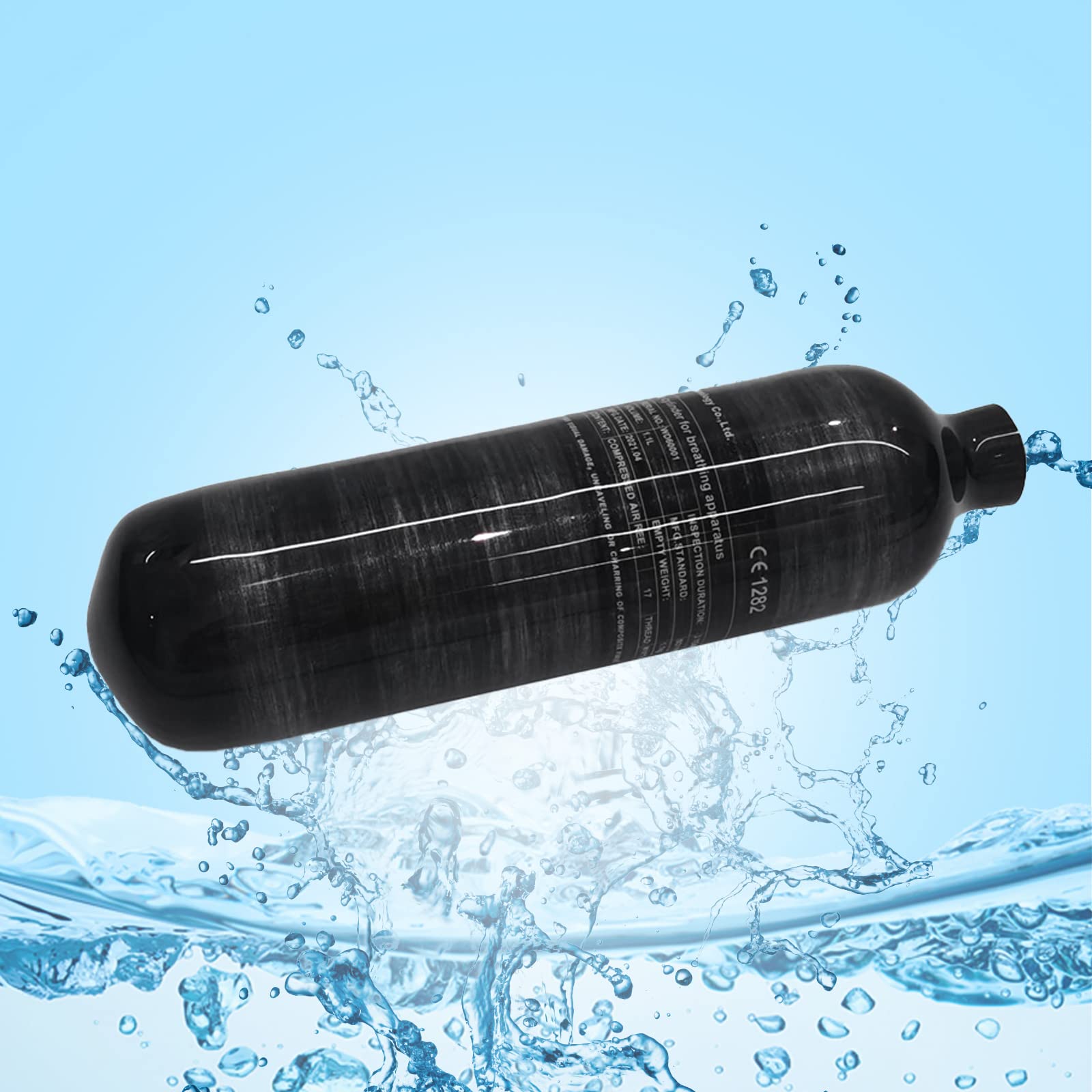 TUXING 4500PSI PCP Air Compressor Tank - 0.5L Carbon Fiber HPA Tank (31Cu in/500cc) - M18x1.5 Thread for PCP Air Rifles, Paintball Guns & Scuba Diving - Portable High Pressure Air Cylinder for Outdoor Sports & Underwater Adventures