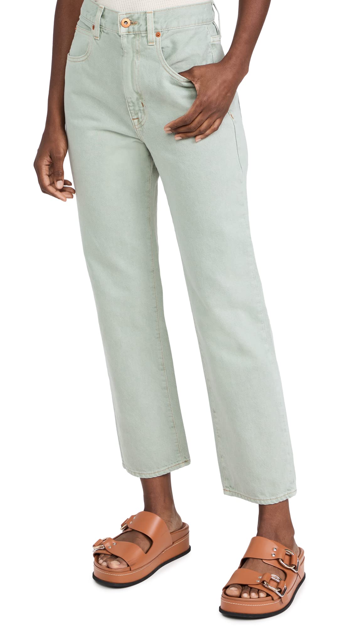 SLVRLAKE Women's High Waisted London Crop Jeans - Trendy Distressed Denim Pants for Casual Outfits & Streetwear Fashion