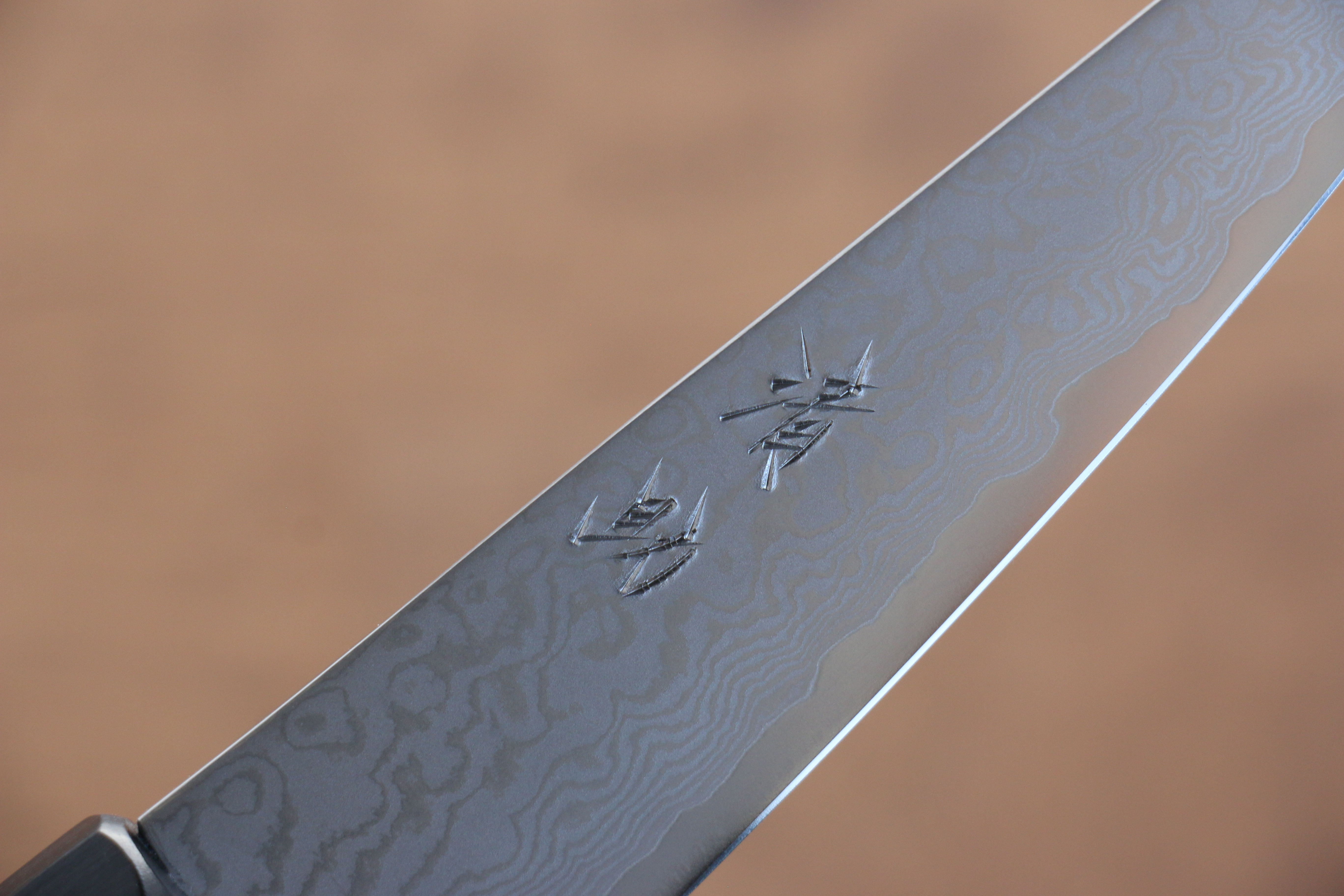 Premium Seisuke VG10 33-Layer Damascus Kiritsuke Petty Utility Knife 105mm - Gray Pakkawood Handle - Perfect for Sushi, Vegetables & Precision Kitchen Tasks