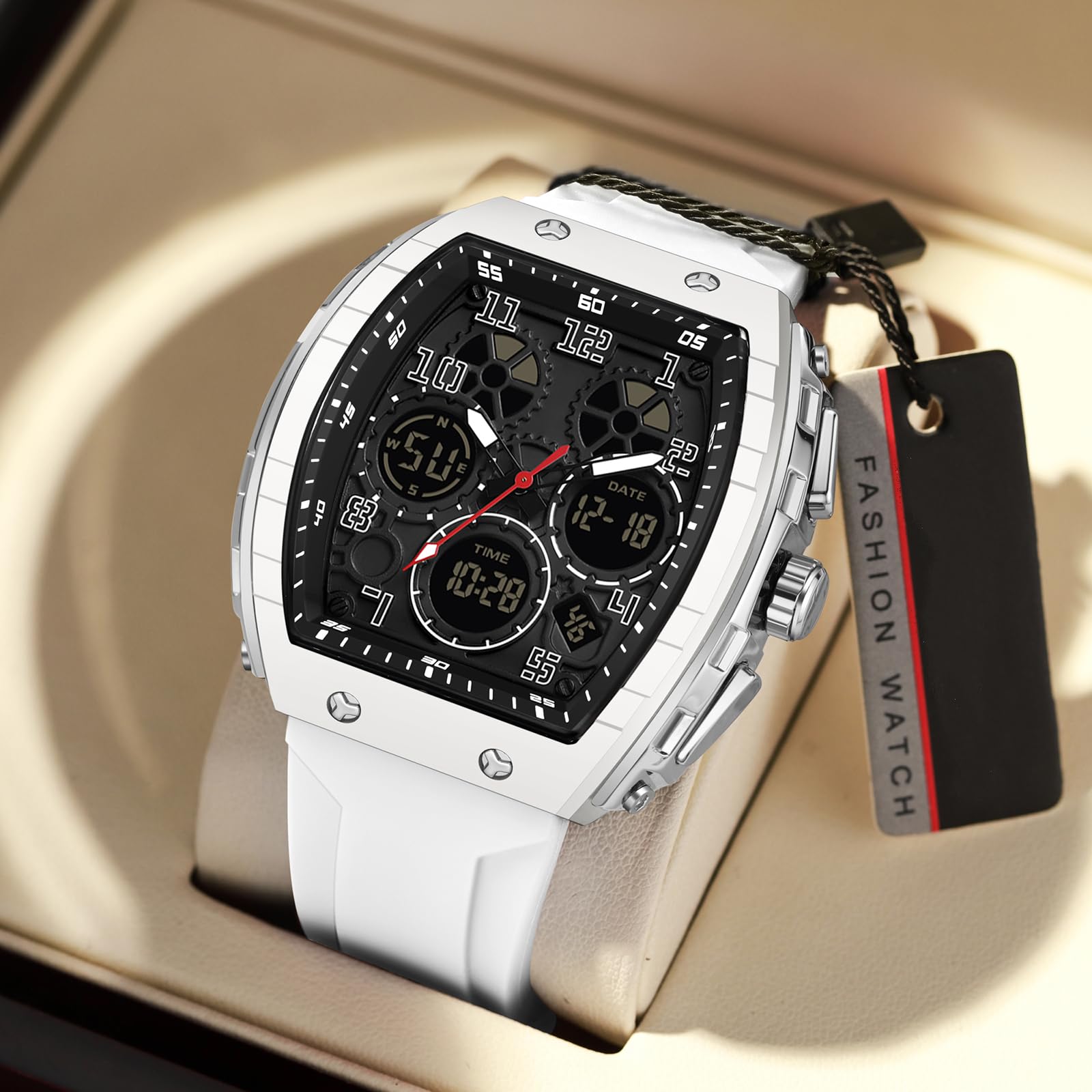 Findtime Men's Digital Analog Watch - Dual Time, Waterproof for Sports & Travel