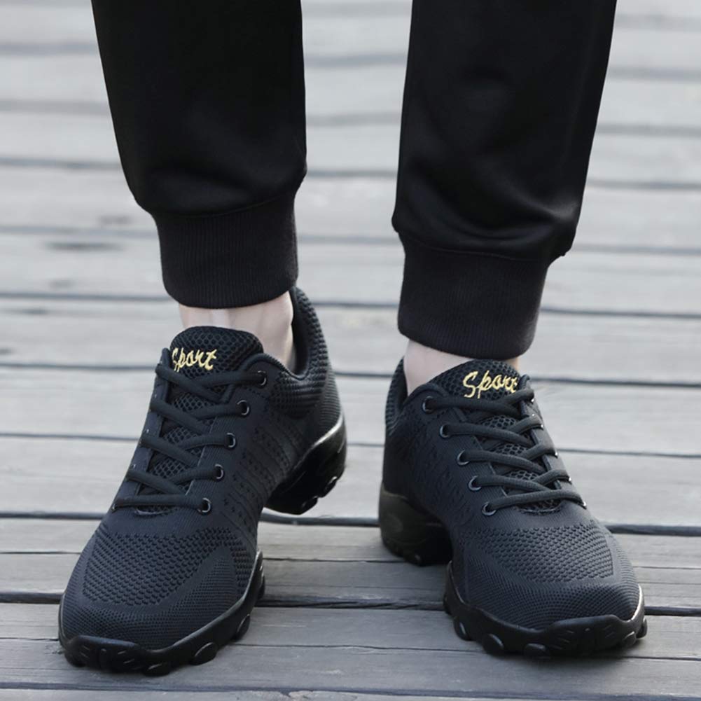Men's Breathable Synthetic Mesh Lace-up Dance Sneakers - Split Sole Jazz & Athletic Walking Shoes for Dance, Gym & Casual Wear - Perfect for Jazz, Ballet, Hip Hop & Everyday Comfort