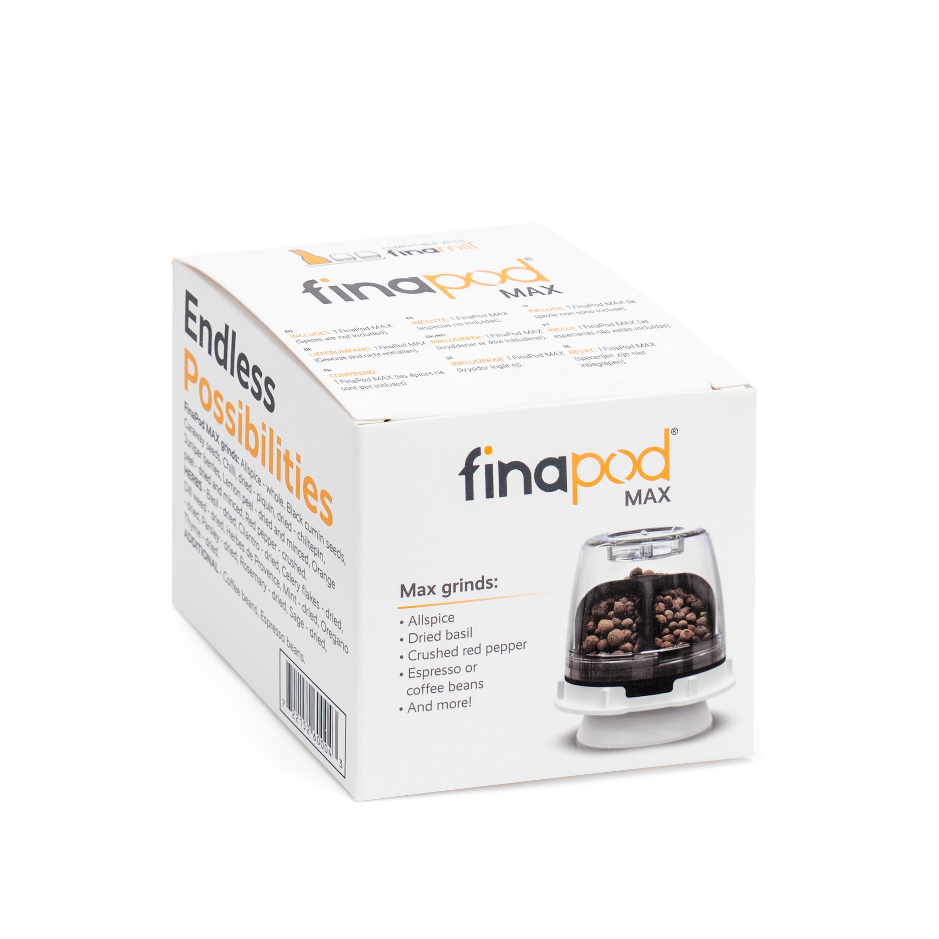 FinaMill FinaPod Max - Premium Spice Grinder for Fresh Herbs & Spices | Perfect for Cooking, Baking & Gourmet Meals at Home