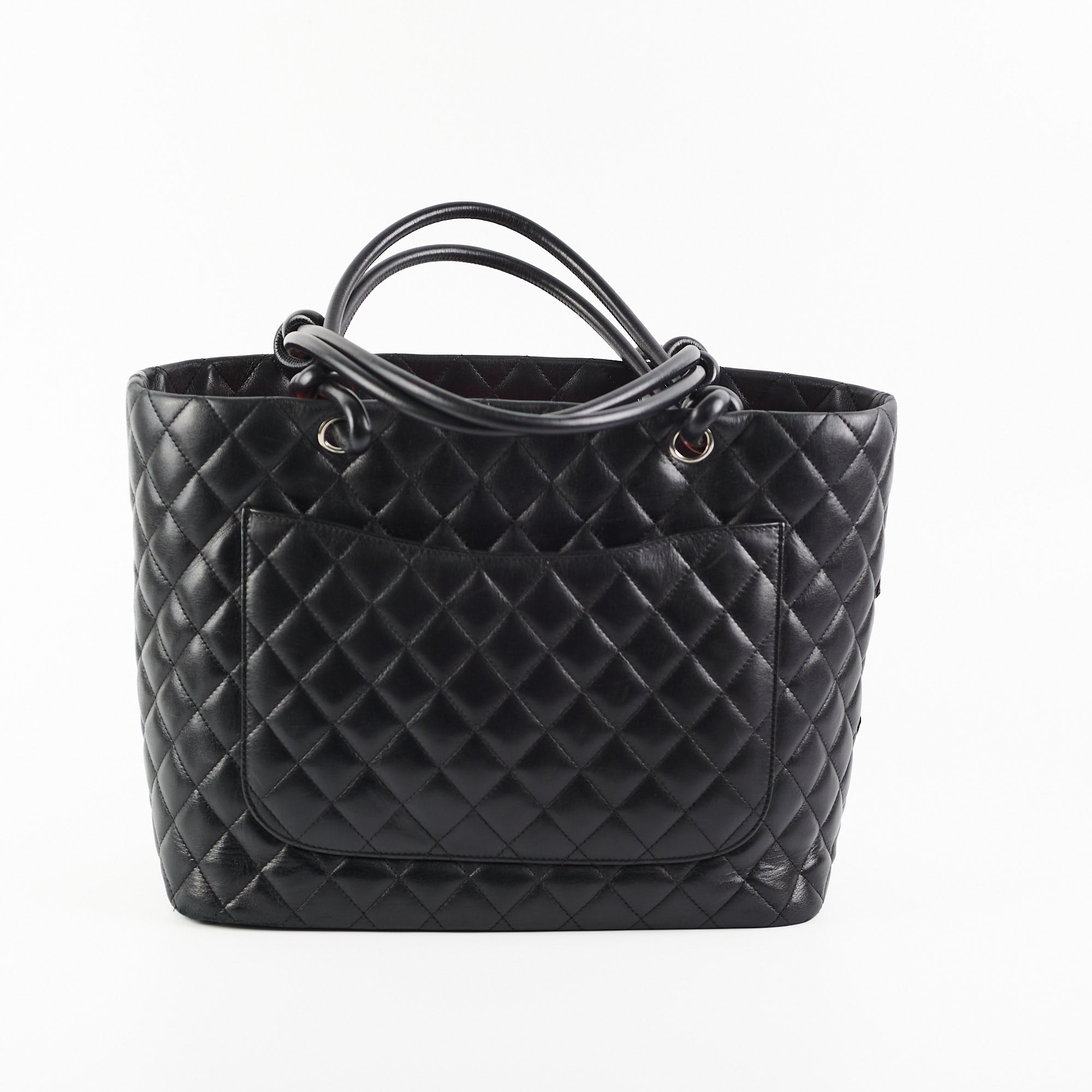 Chanel Cambon Black Lambskin Leather Tote Bag for Women - Luxury Designer Handbag for Work, Travel & Everyday Use