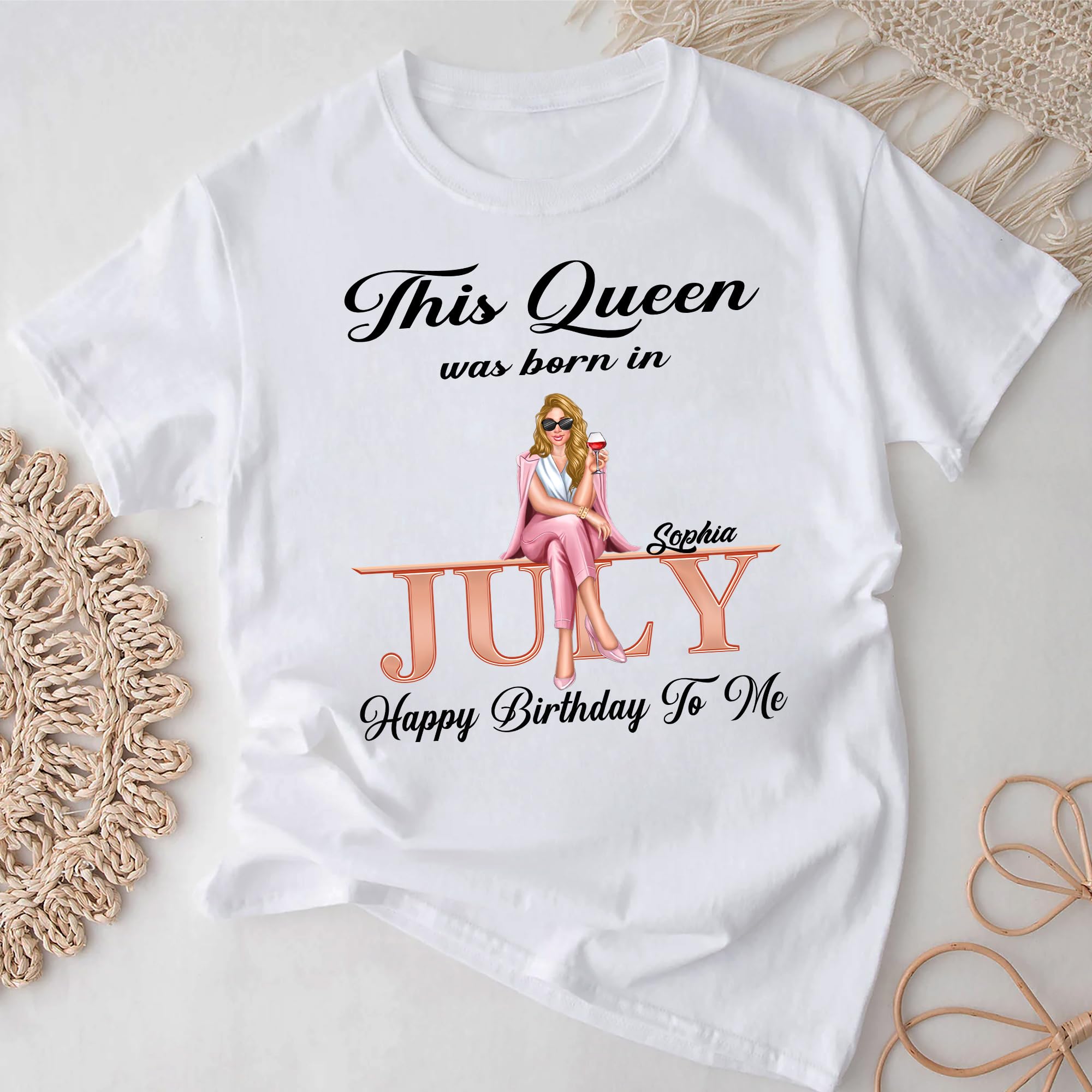 Personalized July Birthday Gifts for Women - July Birthday T-Shirt, Cute July Tee Shirt & Queen T-Shirt - Perfect for Birthday Parties, Summer Outfits & Casual Wear