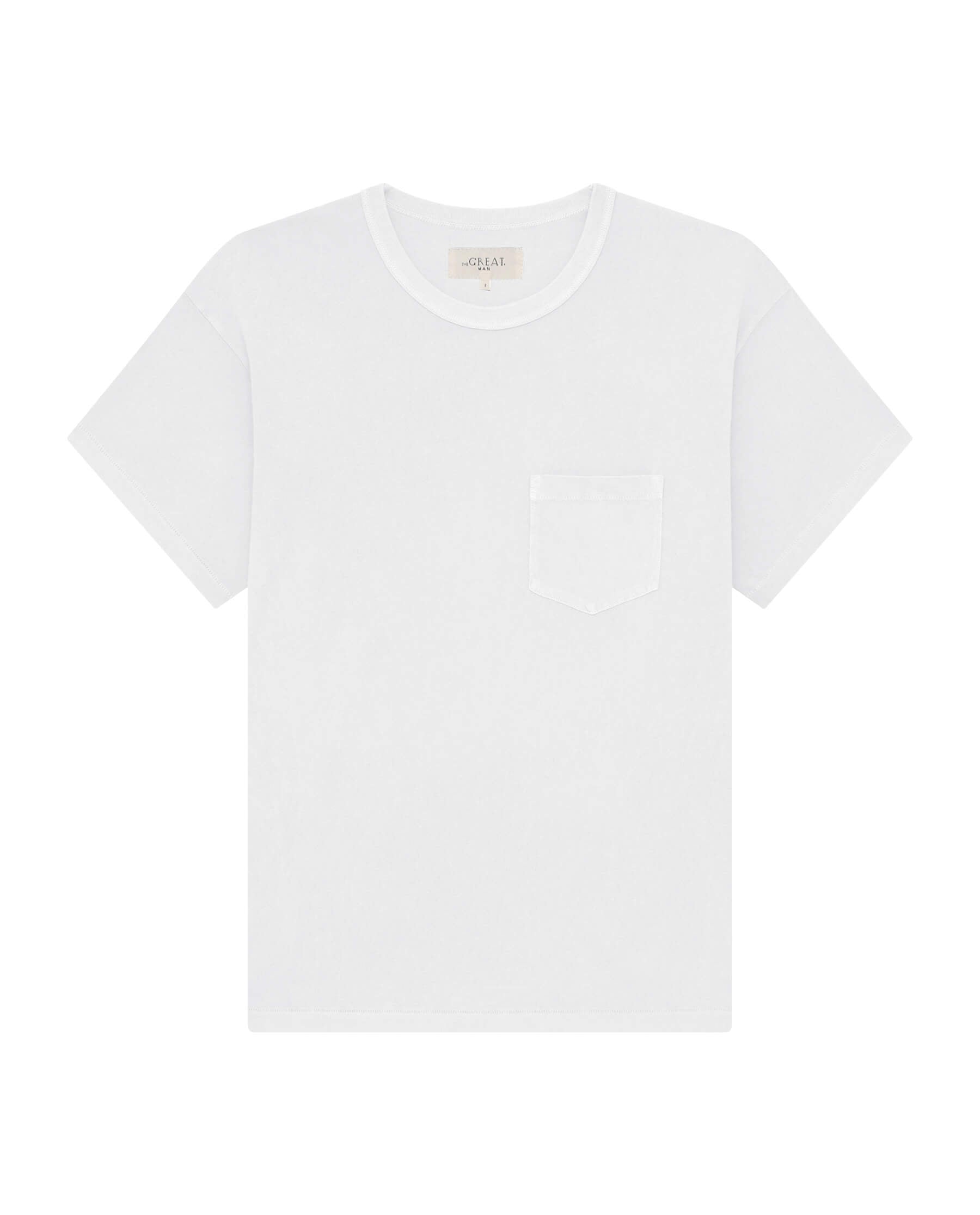 Premium Men's Pocket T-Shirt - 100% Cotton True White Crew Neck Tee for Casual Wear & Everyday Comfort