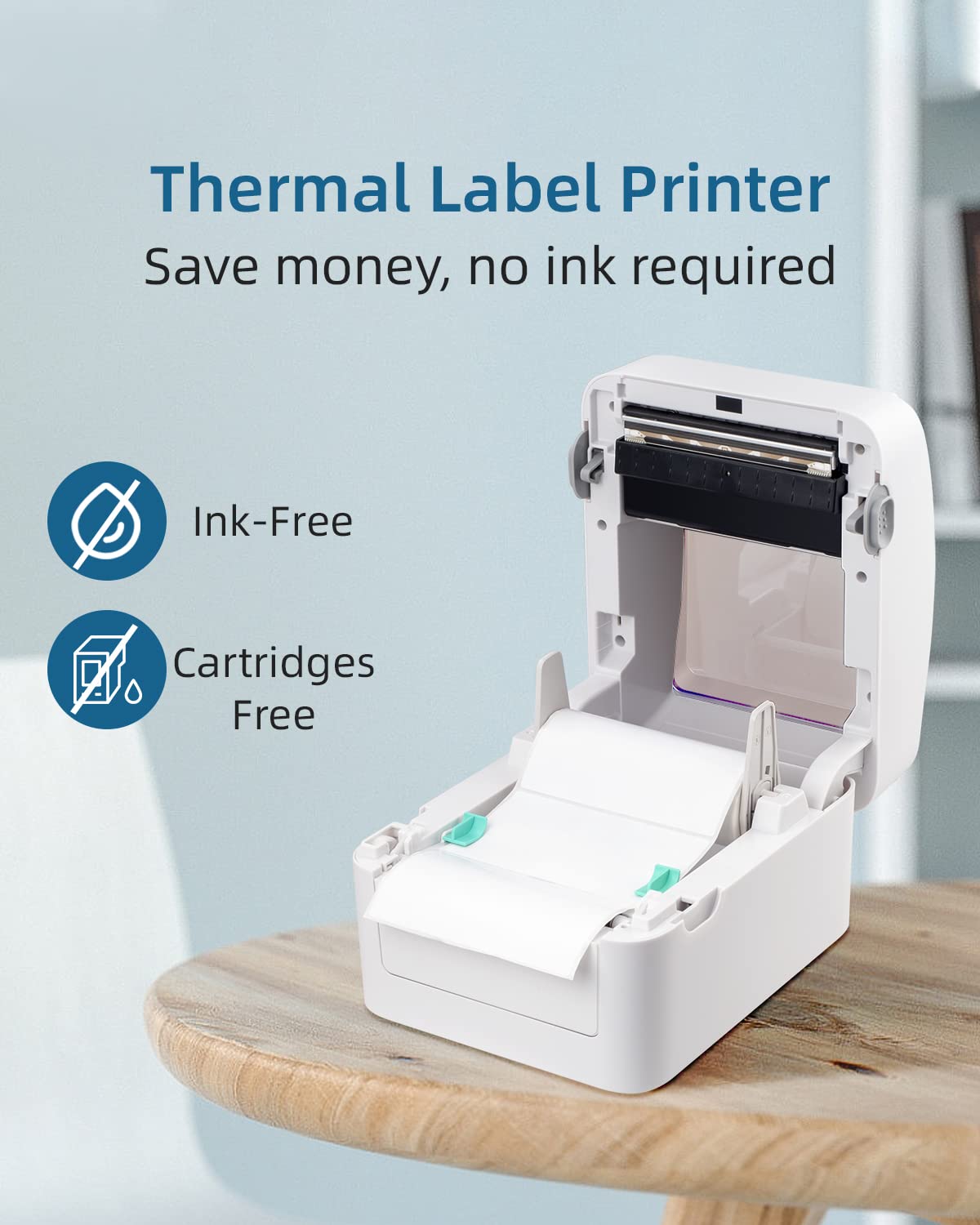 Vretti Bluetooth Thermal Label Printer - Wireless Shipping Label Printer for Small Business & Ecommerce Packages | Compatible with iPhone, Android, USPS, Amazon, UPS, FedEx | Perfect for Home Office, Warehouse & Online Sellers