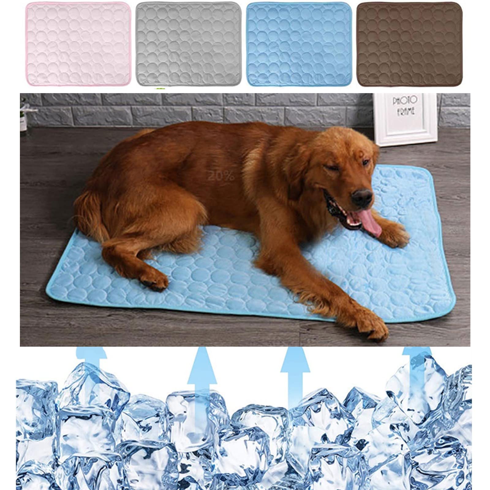 Boddenly Self Cooling Dog Mat - Breathable Summer Cooling Pad for Pets, Washable Ice Silk Sleeping Mat for Kennel - Keep Your Dog Cool & Comfortable in Hot Weather - Perfect for Indoor & Outdoor Use