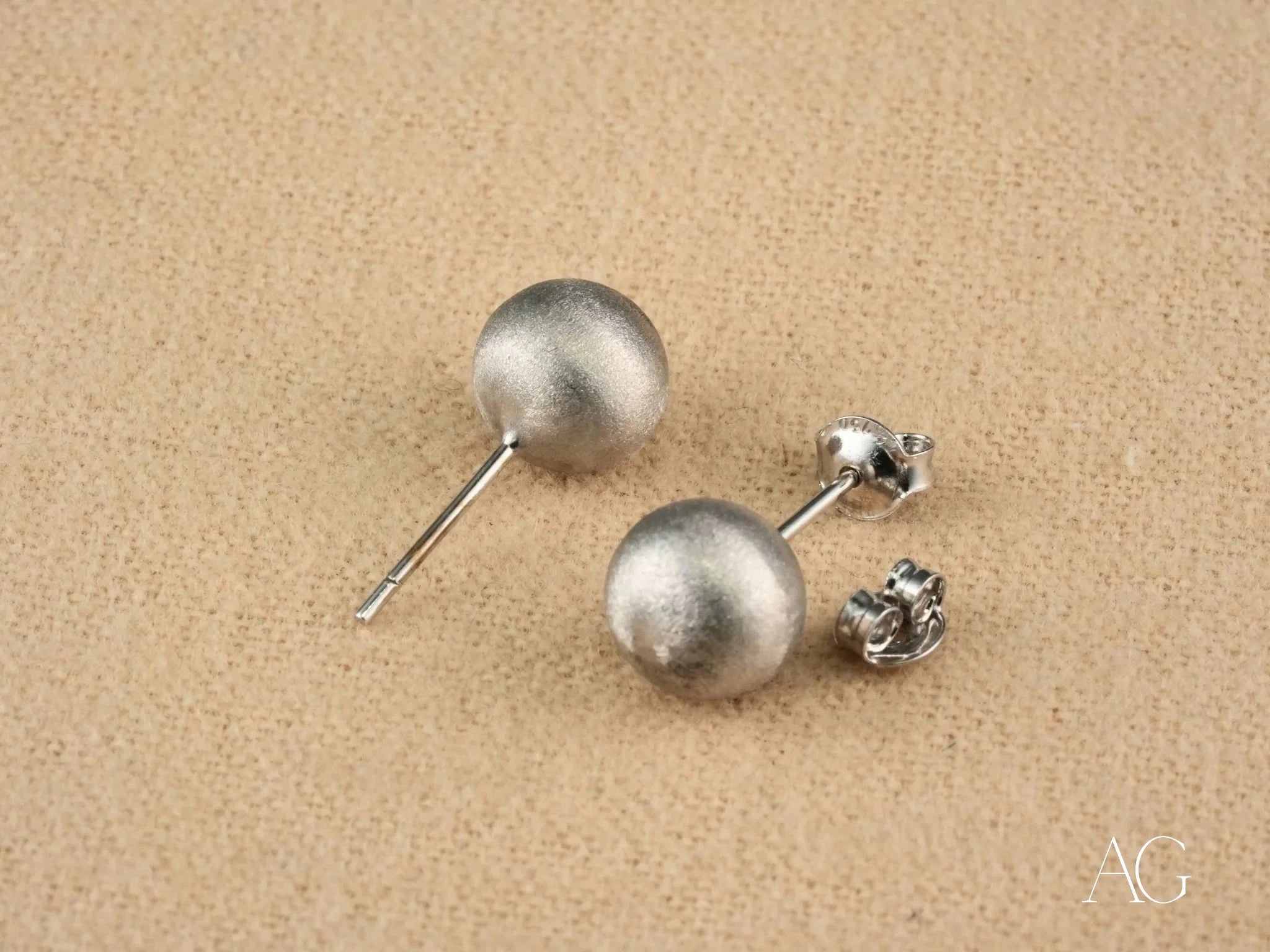 18K White Gold Ball Earrings – Elegant & Hypoallergenic Studs for Women | Perfect for Weddings, Parties & Everyday Wear