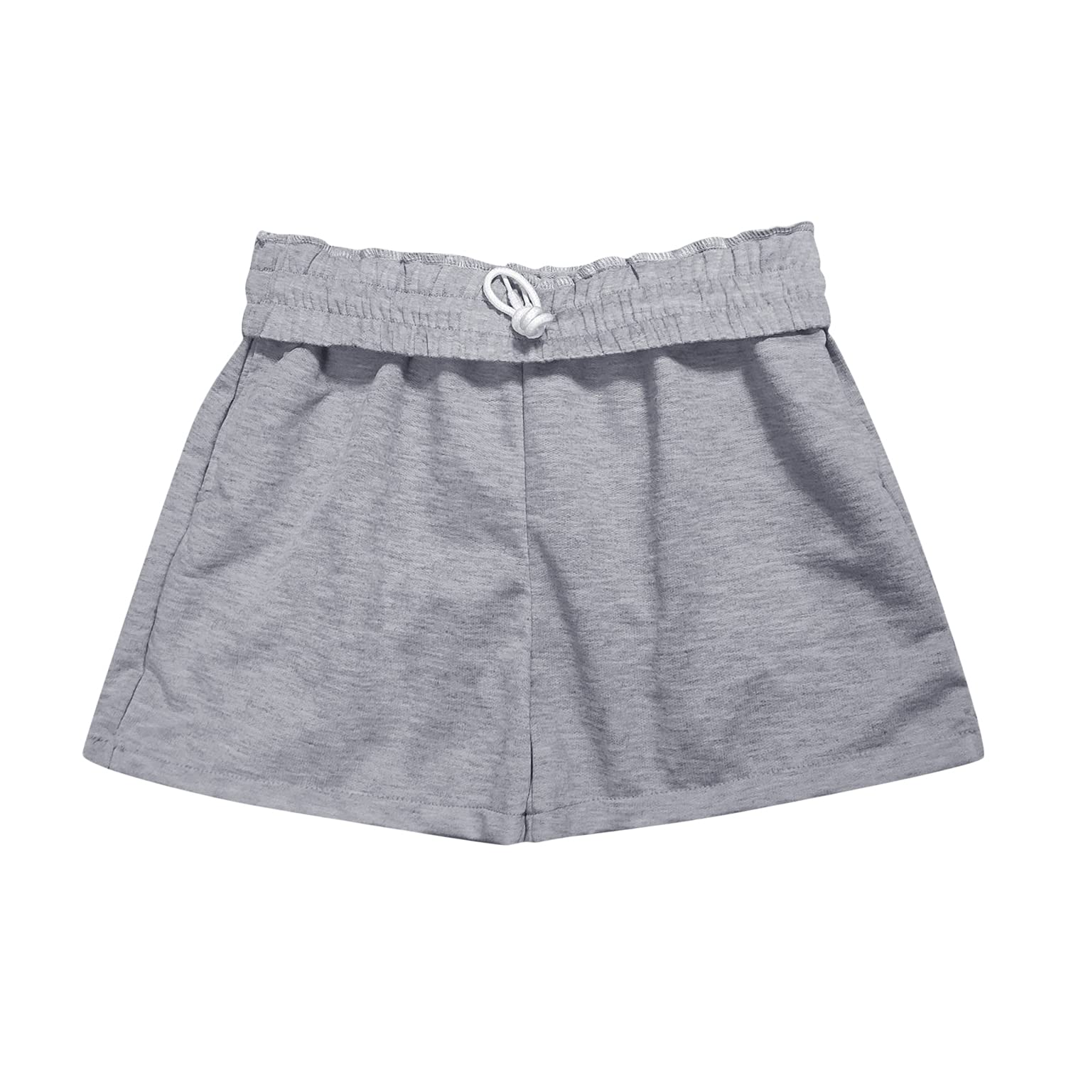 Women's Elastic Waist Drawstring Lounge Shorts - Soft Comfortable Running Workout Casual Shorts with Pockets - Solid Color Summer Athletic Shorts (Grey, X-Large) - Perfect for Yoga, Gym, Beach & Everyday Wear
