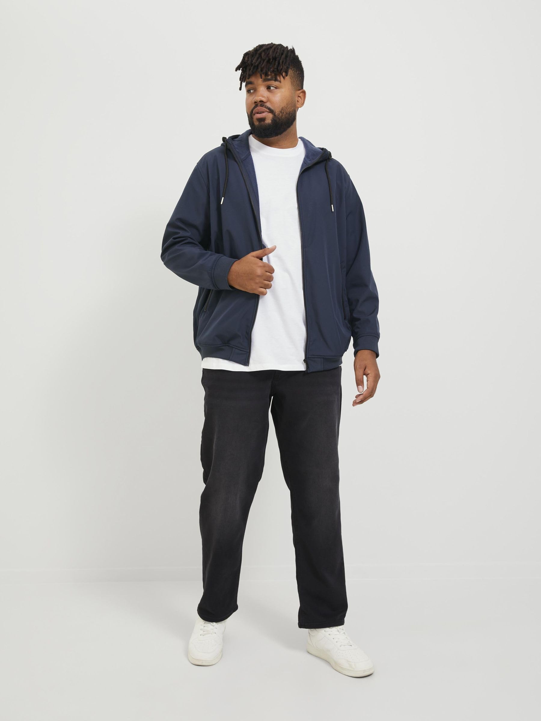 JACK & JONES Men's Softshell Hooded Jacket for Outdoor Activities